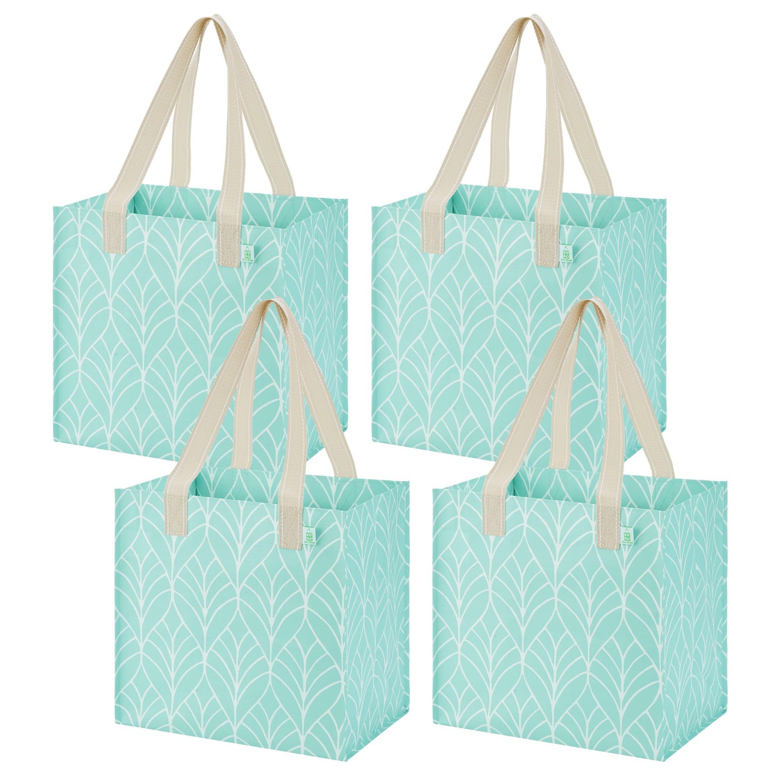 4 Pack Reusable Grocery Shopping Bags, Heavy-Duty Tote Bags with Handles, for…