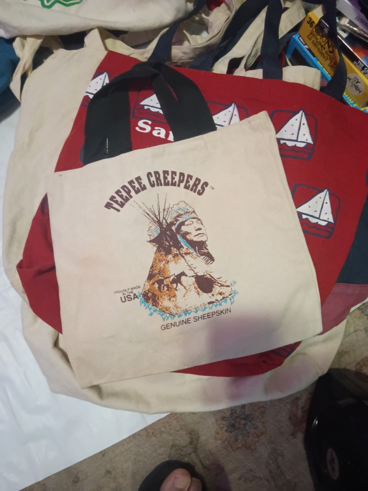 Huge Canvas Bag Tote Bag Shopping Bag Lot Nike Barnes & Noble Trader Joe’s