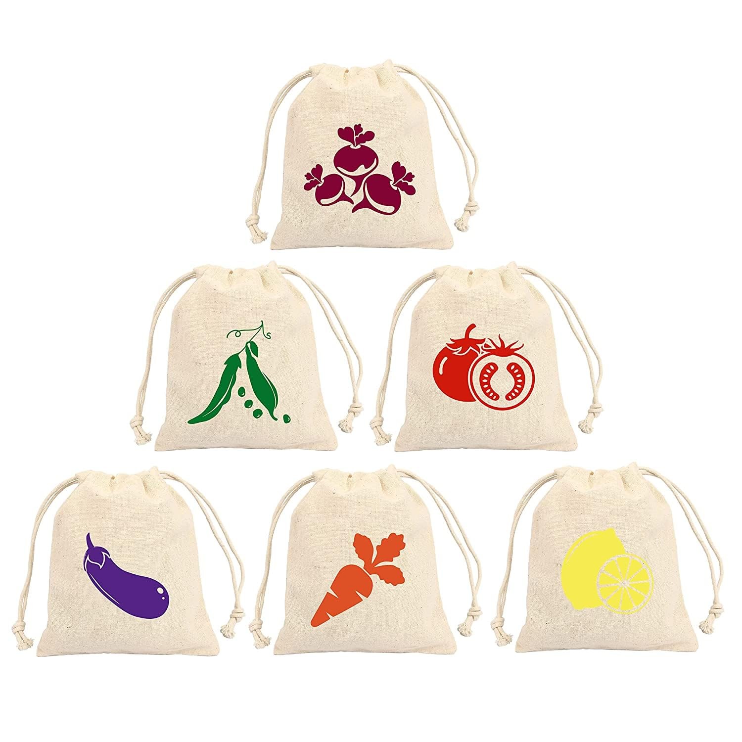 Mayatra’s 100% Reusable Produce Cotton Bags – Washable One Size, Multicolor