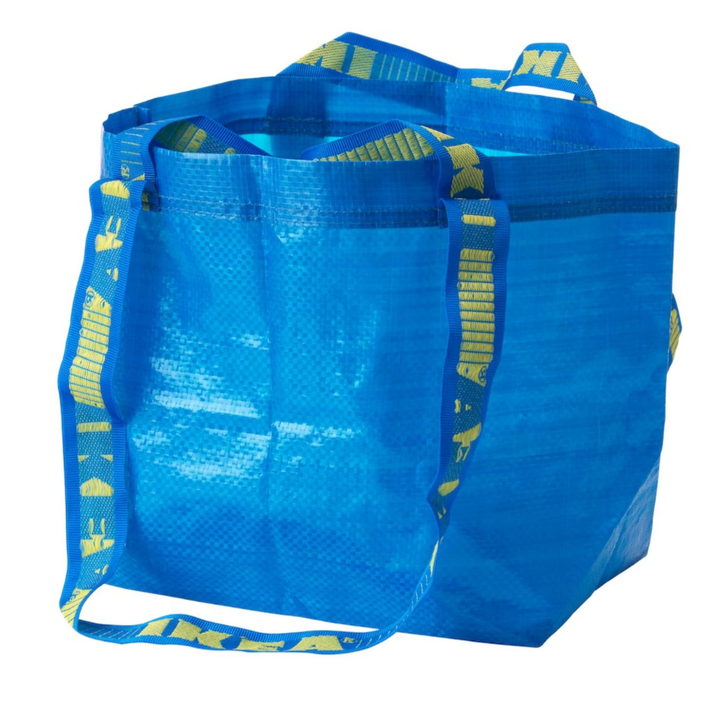 10pcs IKEA Brattby Small Carry Bag 27x27cm Grocery Laundry Storage Tote Blue