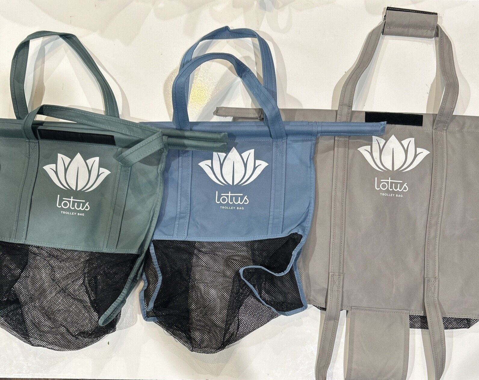 Lotus Trolley Bags for Grocery Carts Reusable Organization Lot of 3