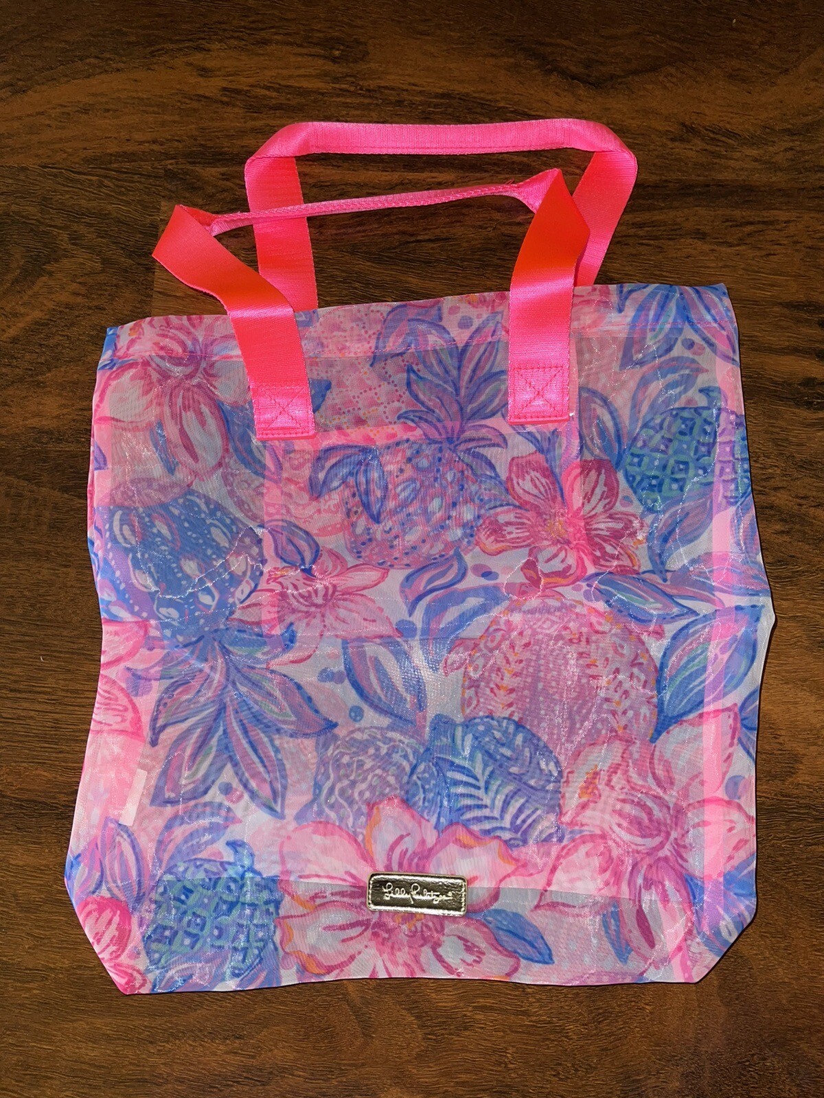 Lilly Pulitzer Snappy Turtle MESH SHOPPER TOTE BAG Reusable Grocery Shop GWP NWT