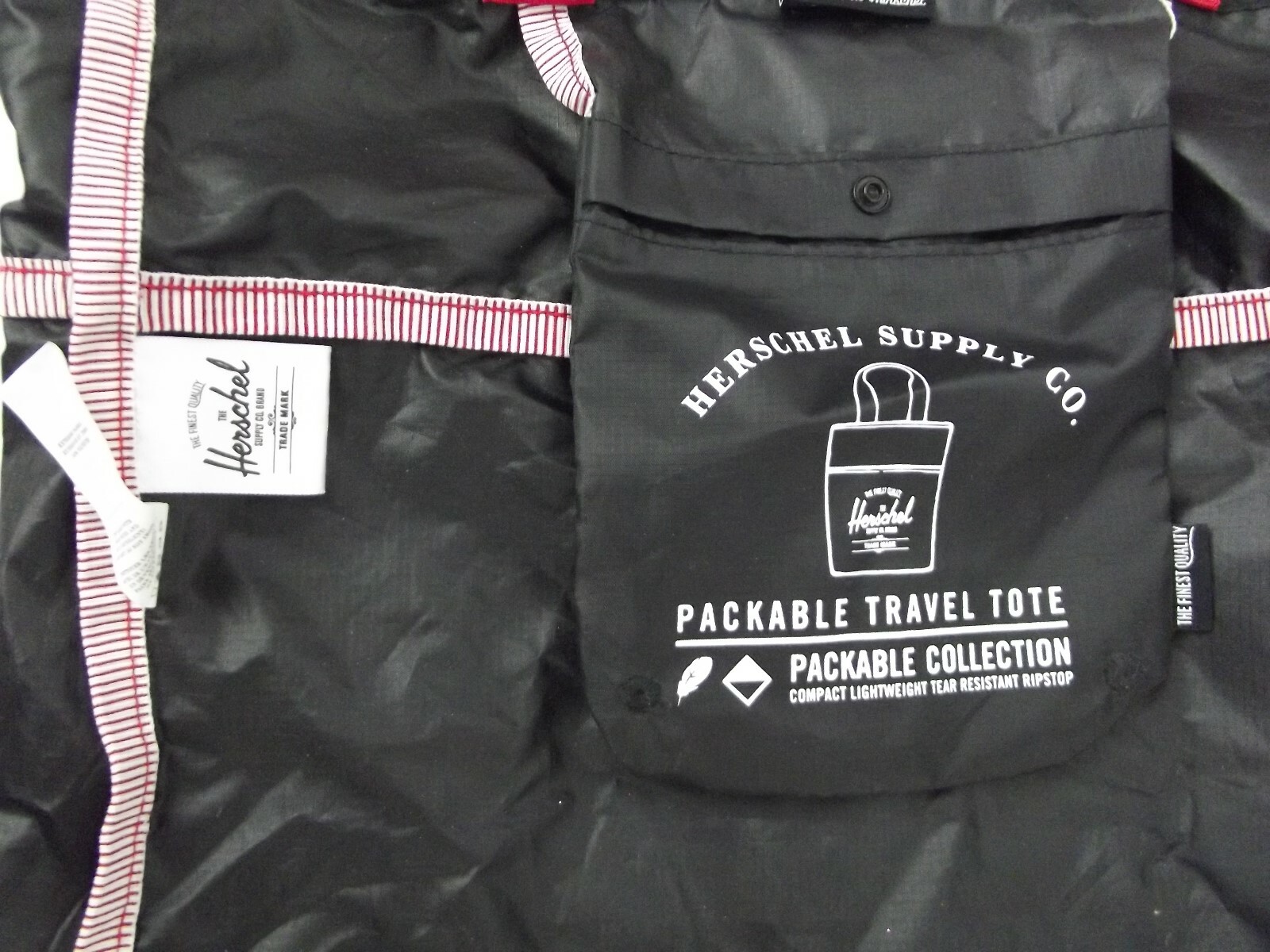 Herschel Reuseable Packable Tote Bag Los Angeles Red Handle