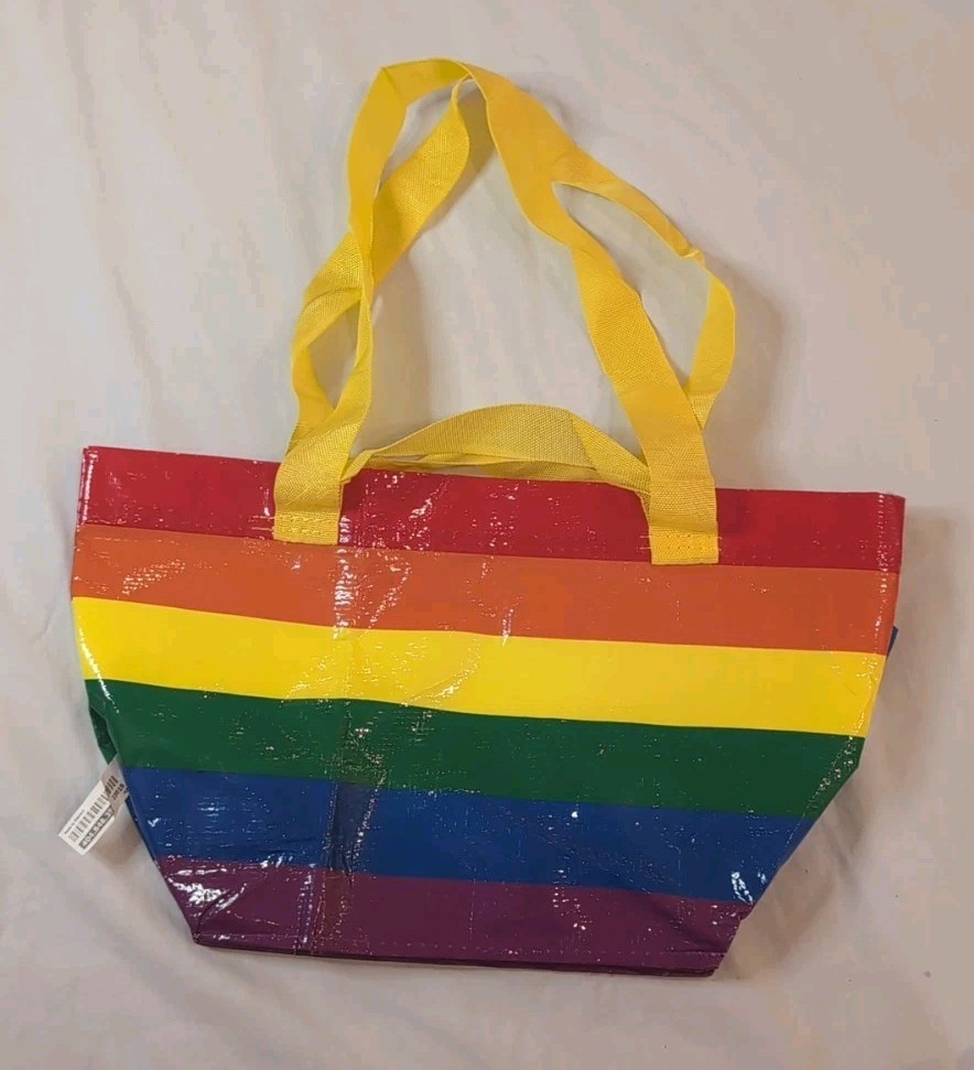 IKEA Rainbow Mini Tote Shopper Bag w/ Double Handles- Lot of 3