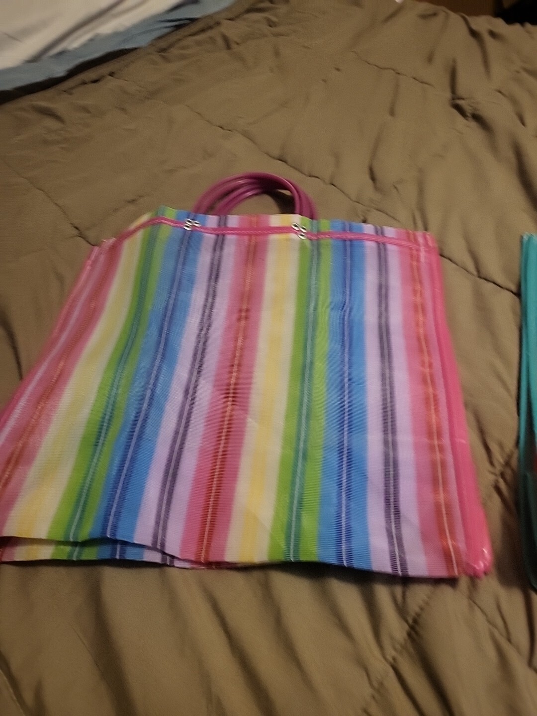 2 Shopping Market Mexican Bag, Large Reusable Tote 14x14x6 Inch Bolsa de Mercado