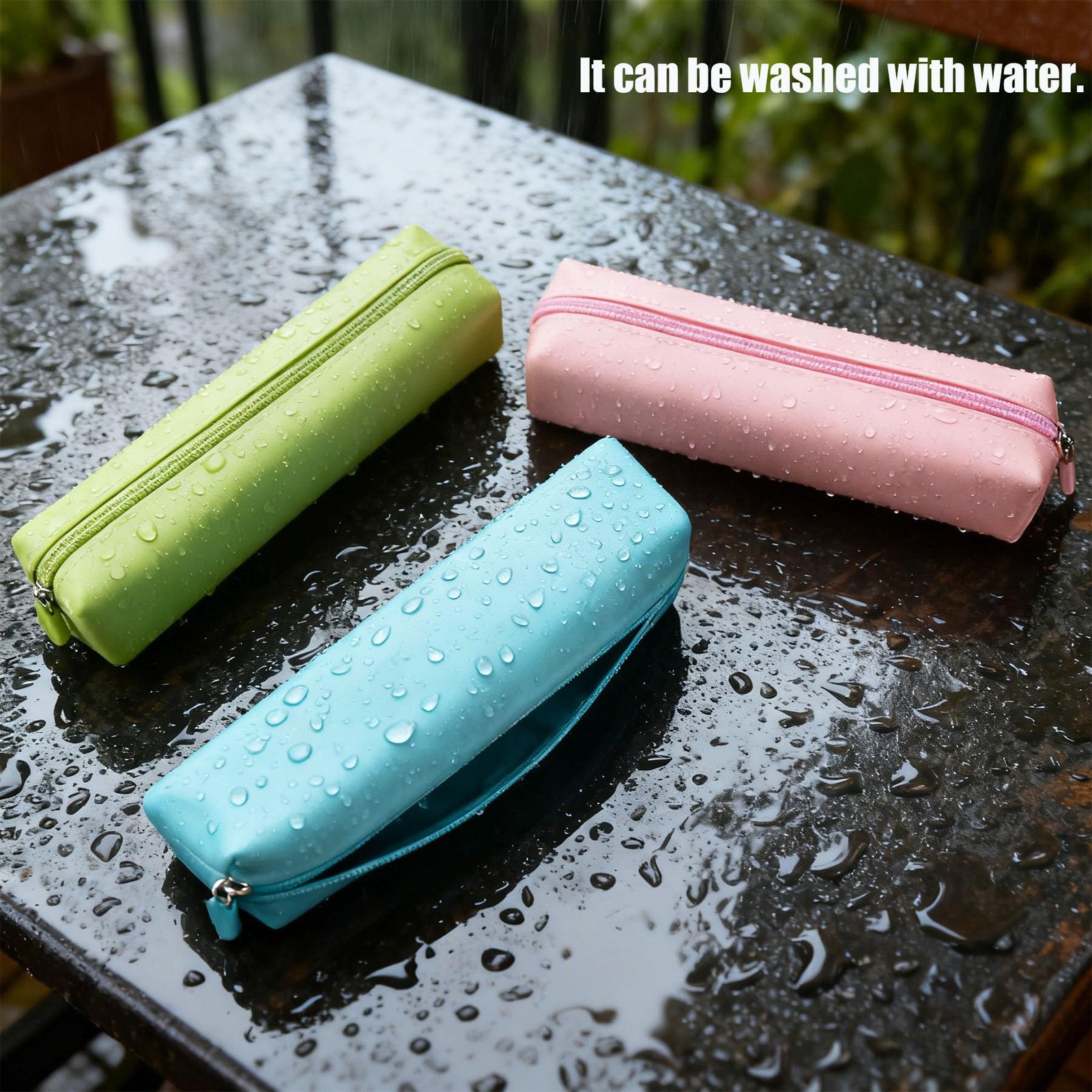 Tinsparkwin 2 Pack Silicone Makeup Brush Holder Soft Portable Blue and Yellow