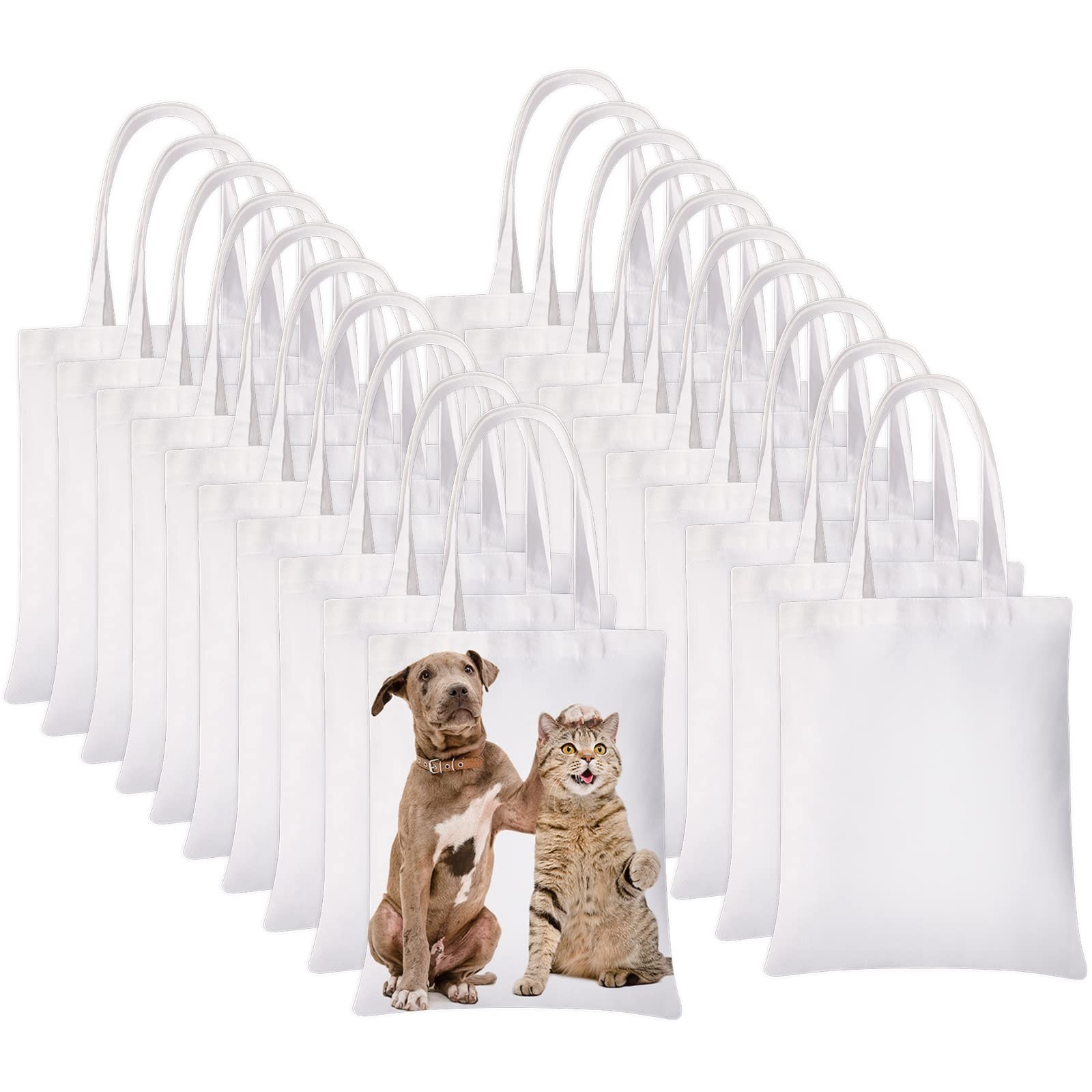 YOUKE OLA 20 Pieces Sublimation Tote Bags Sublimation Blank Canvas Tote Bags …
