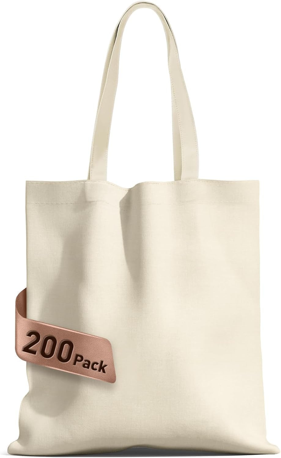 200 Pack Standard 14″X15″ Premium Canvas Tote Bags, Reusable Bag Made of 6Oz of