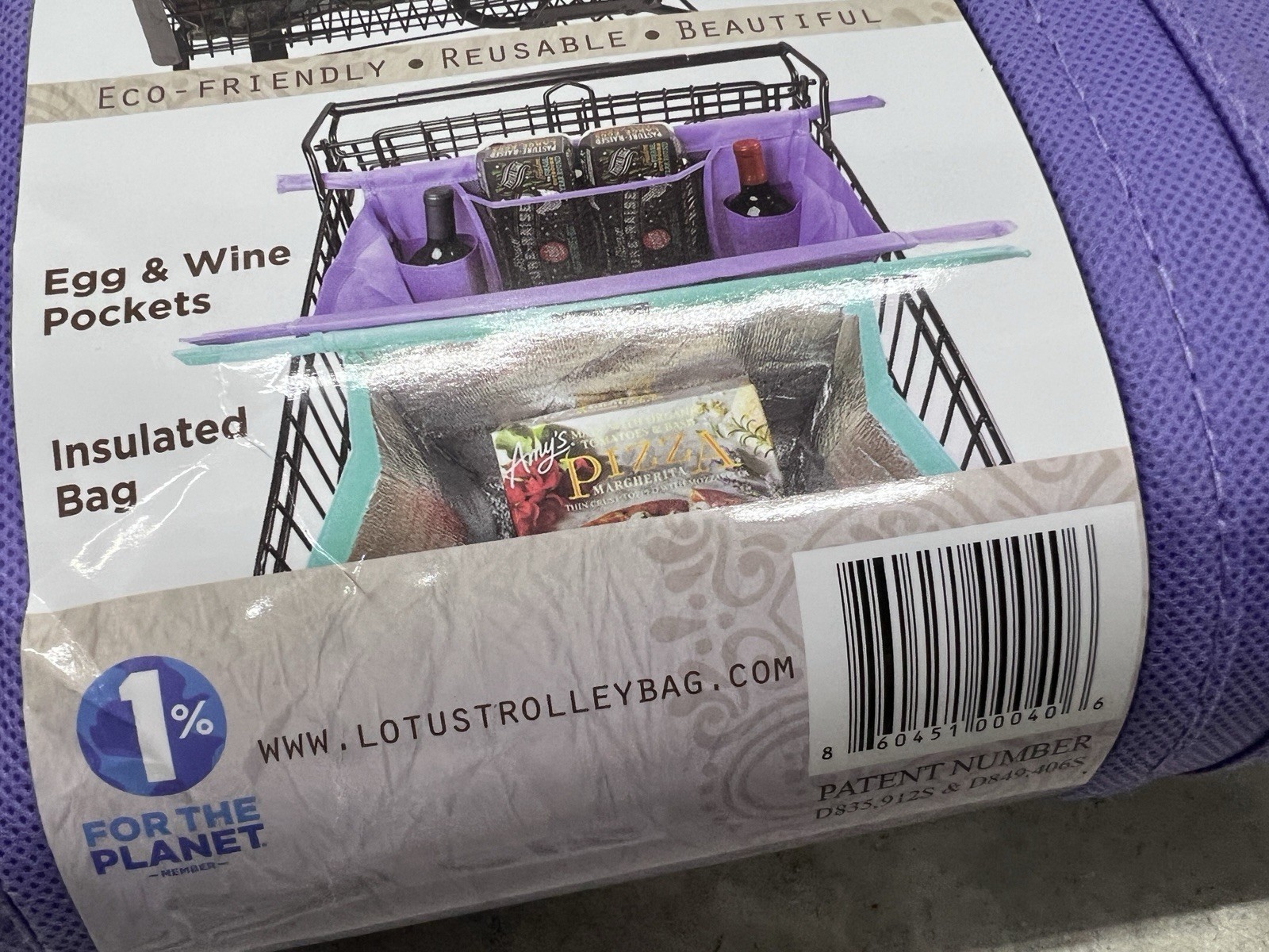 Lotus Shopping Cart Bags Wrap Bundle Grab and Go Eco Friendly Multicolor New ~