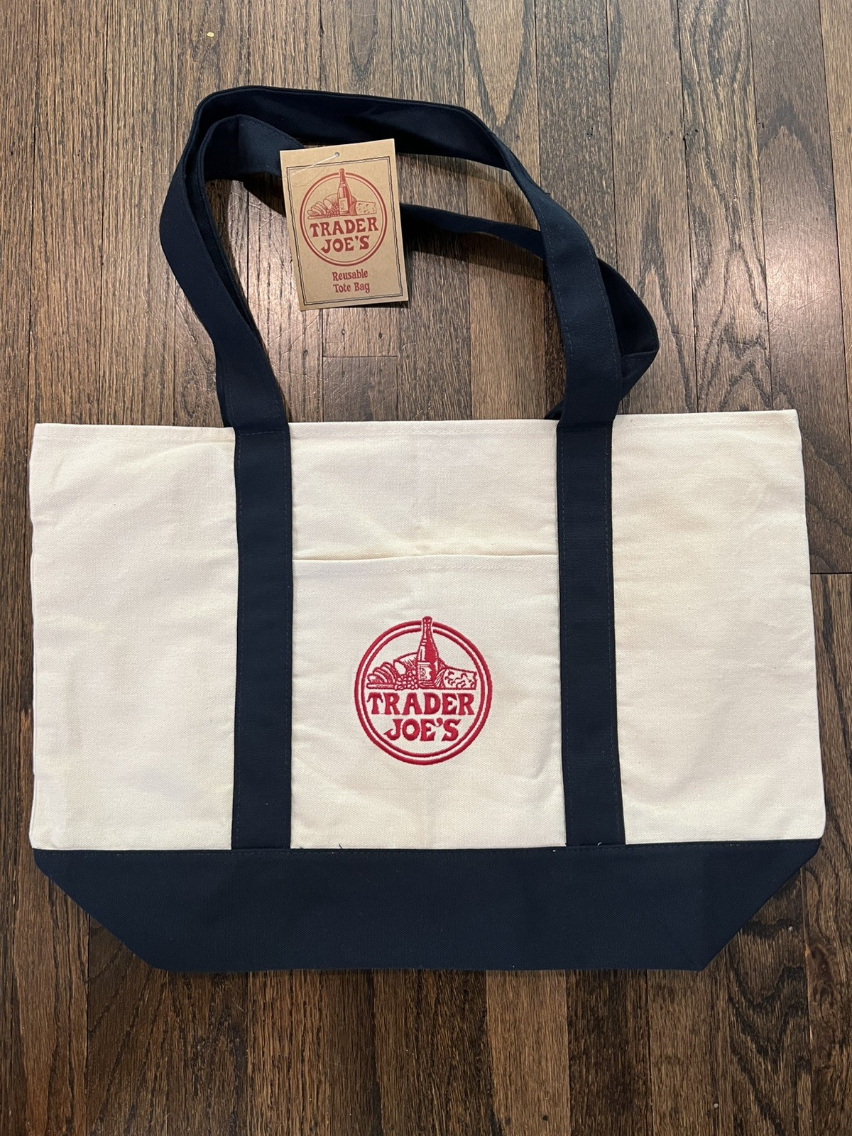 Trader Joe’s Canvas Tote Shopping Bag – LARGE CLASSIC NAVY BLUE – NEW w/TAGS