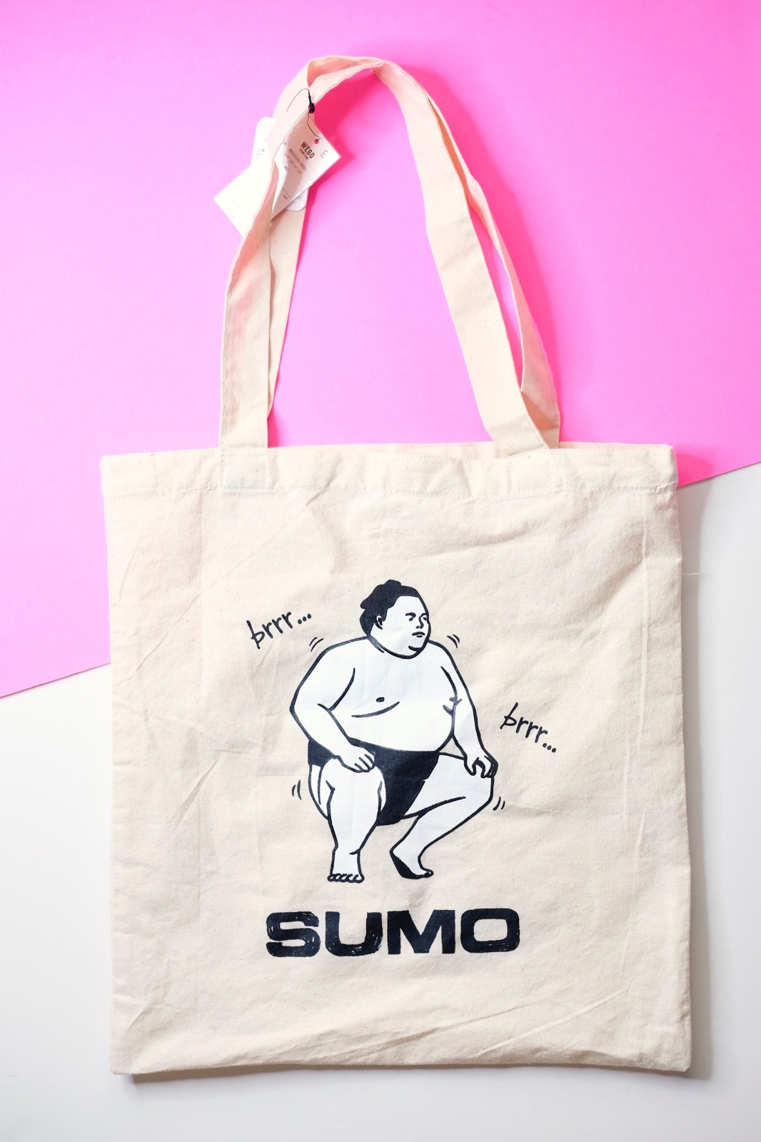 Sumo Wrestler Graphic Tote Bag Lightweight Reusable Shopping Bag