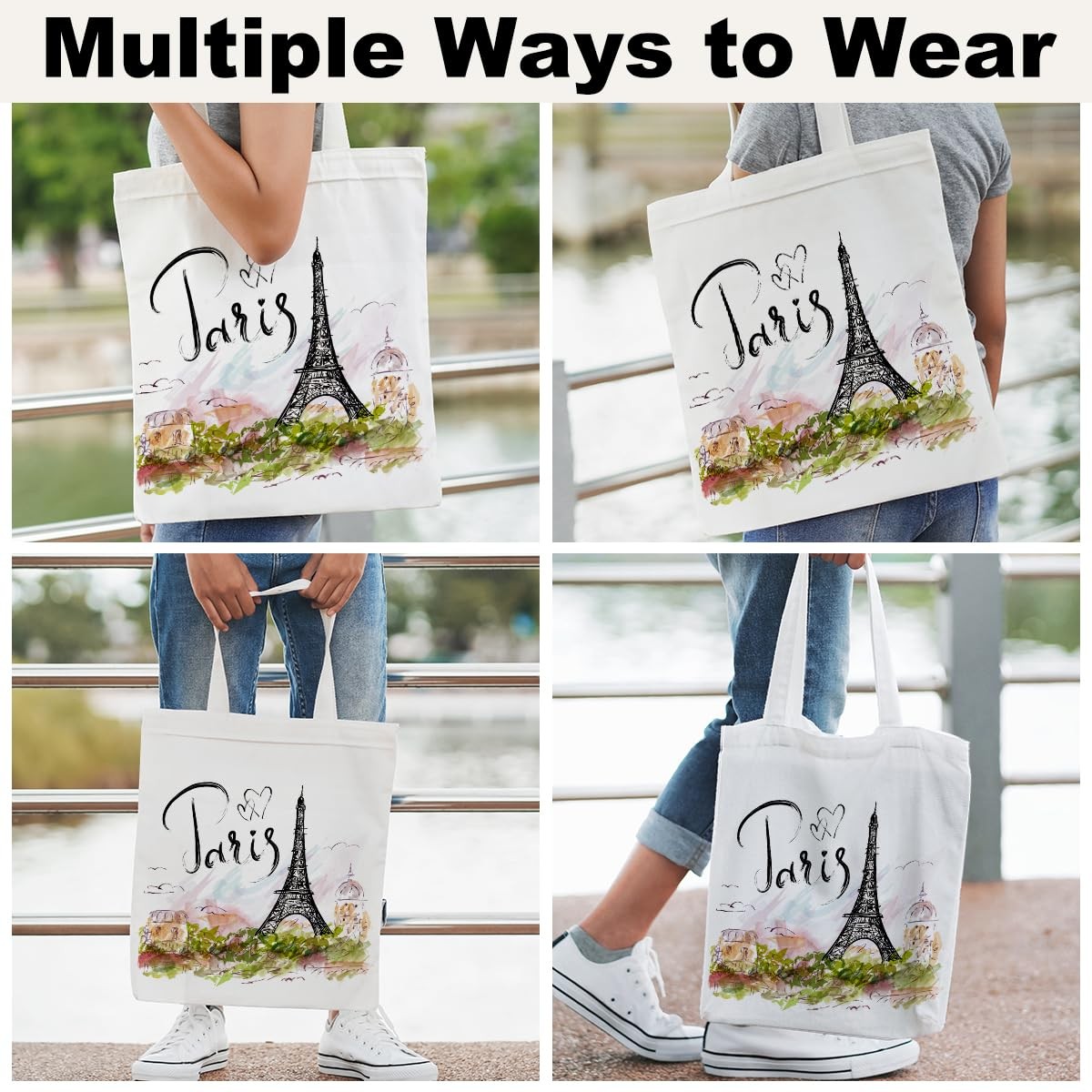 Paris Lover Tote Bag France Paris Travel Souvenirs Gift Beach Bag Reusable Gr…