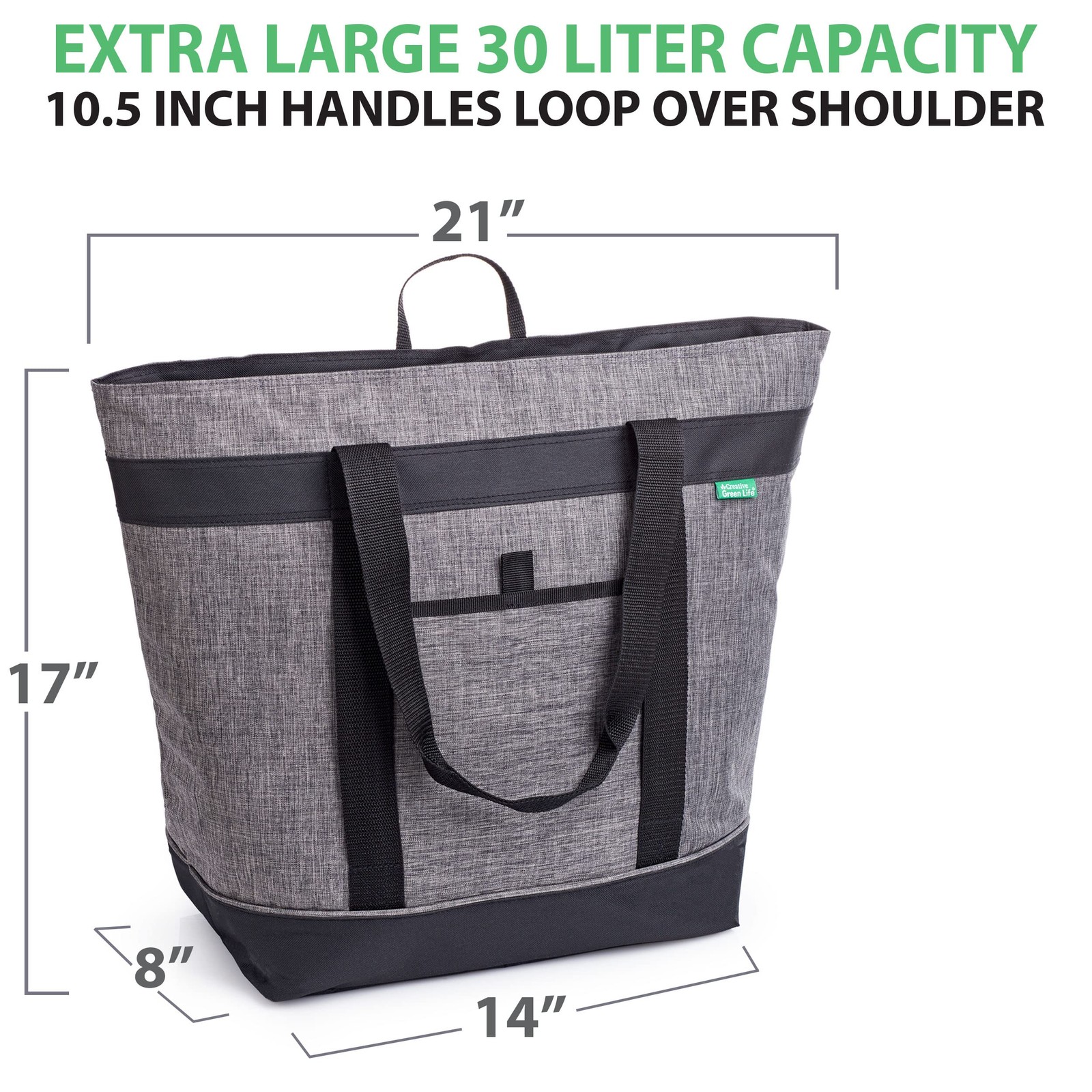 Jumbo Insulated Cooler Bag (Charcoal) with HD Thermal Insulation – Premium, C…