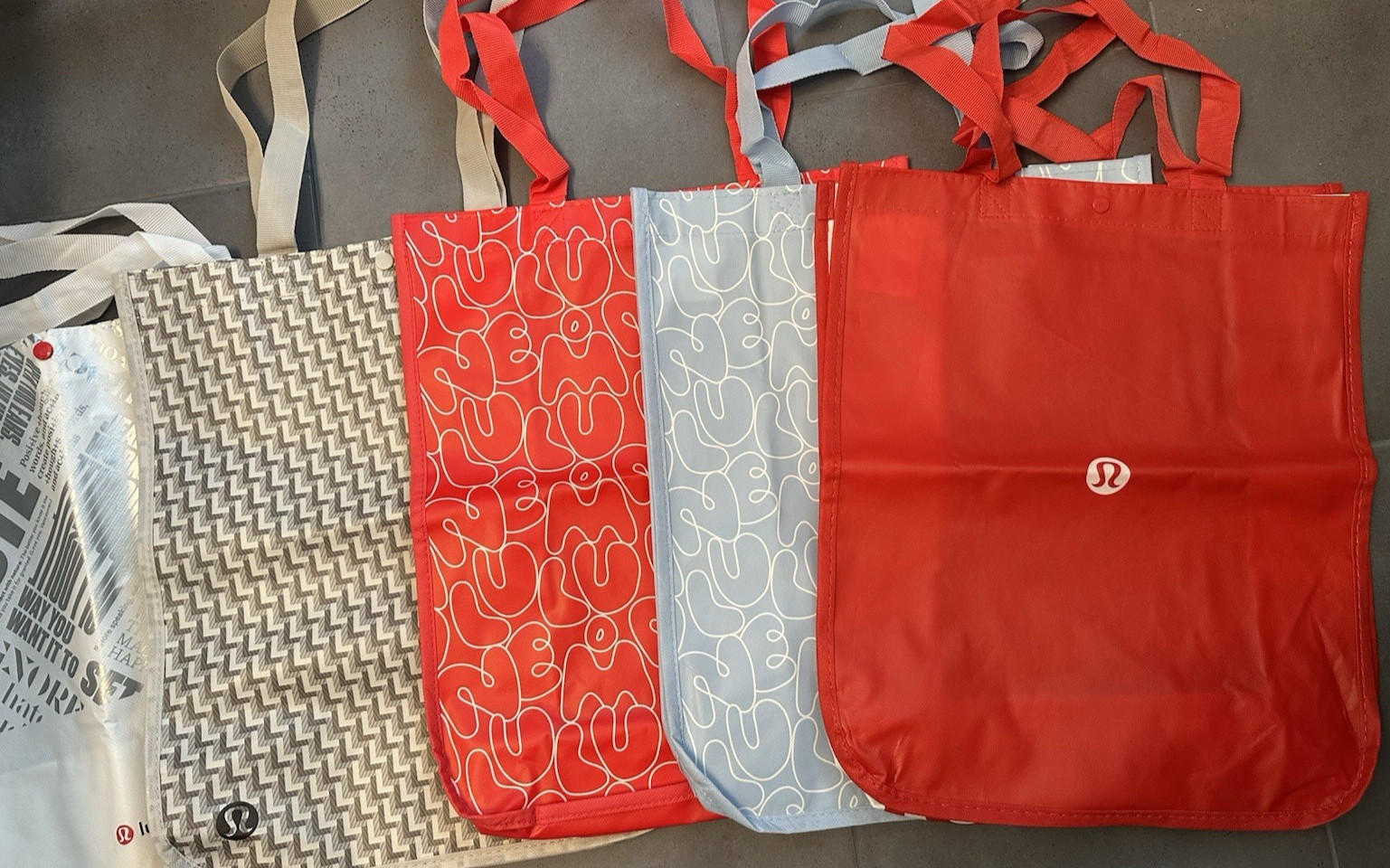 Lululemon Reusable Shopping Tote Bags Mixed Lot of 20 Big Small Medium Variety