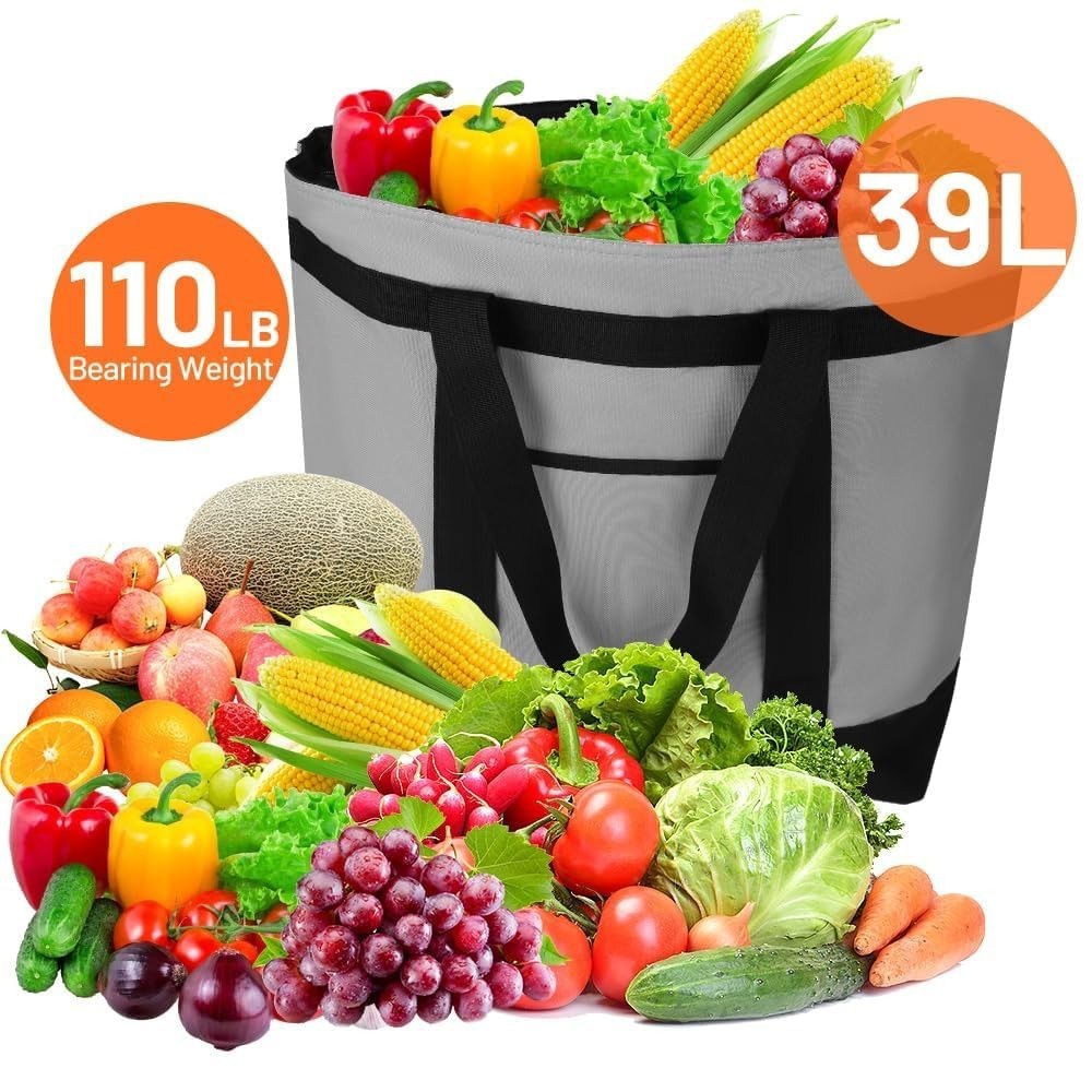 Insulated Reusable Tote Bag for Grocery Shopping for Women/Men, Pizza/Food De…
