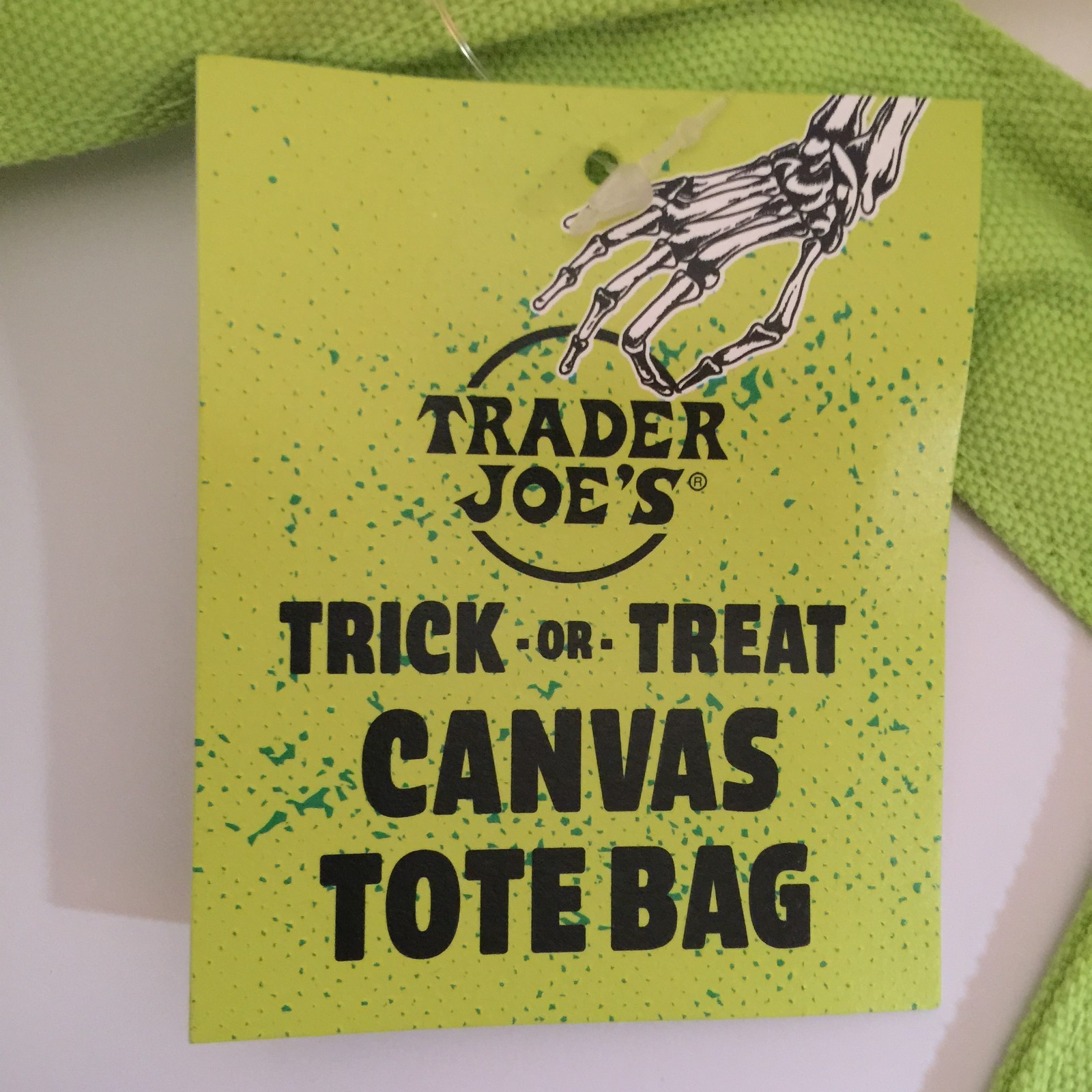 Trader Joe’s Mini Canvas Tote Bag With METAL SNAP FASTENER Halloween & Grocery