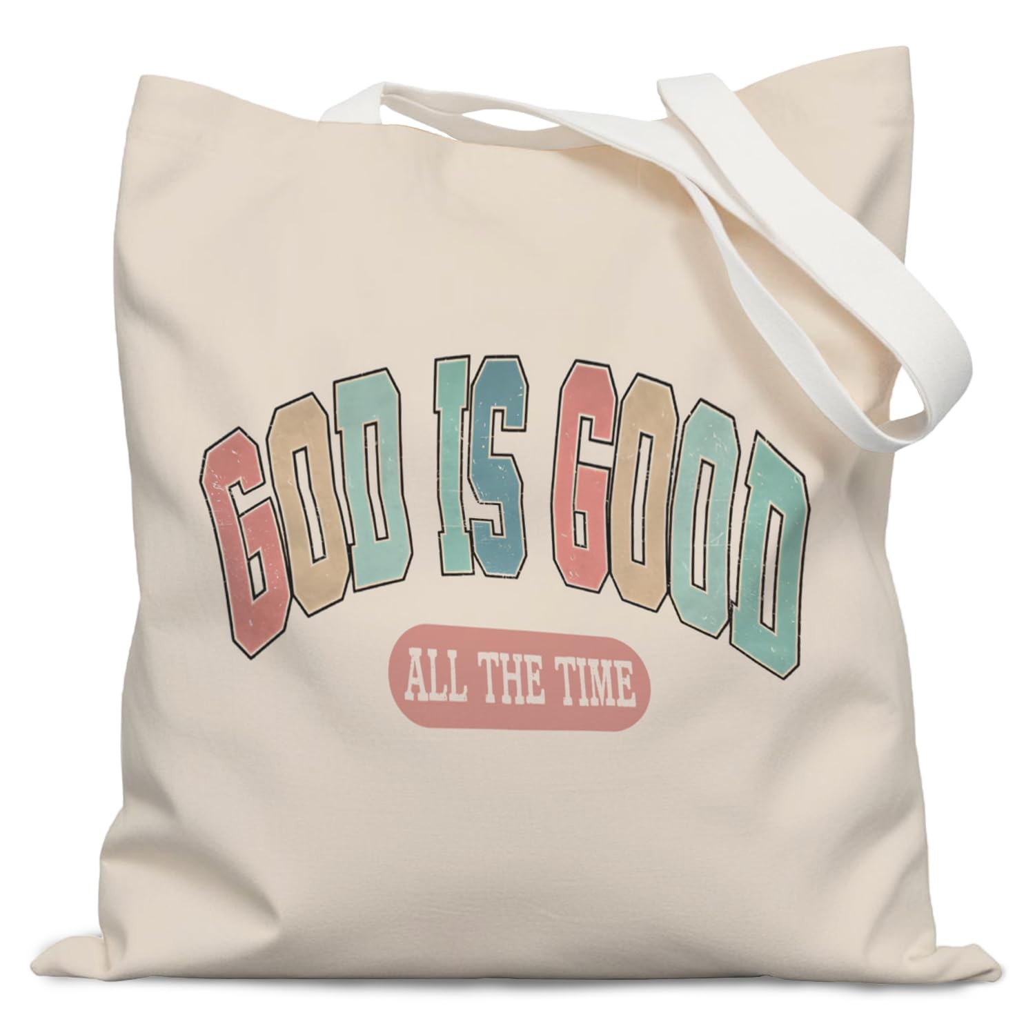 Retro Boho Christian Tote Bag, Christian Gifts for Women, God is Good Christi…