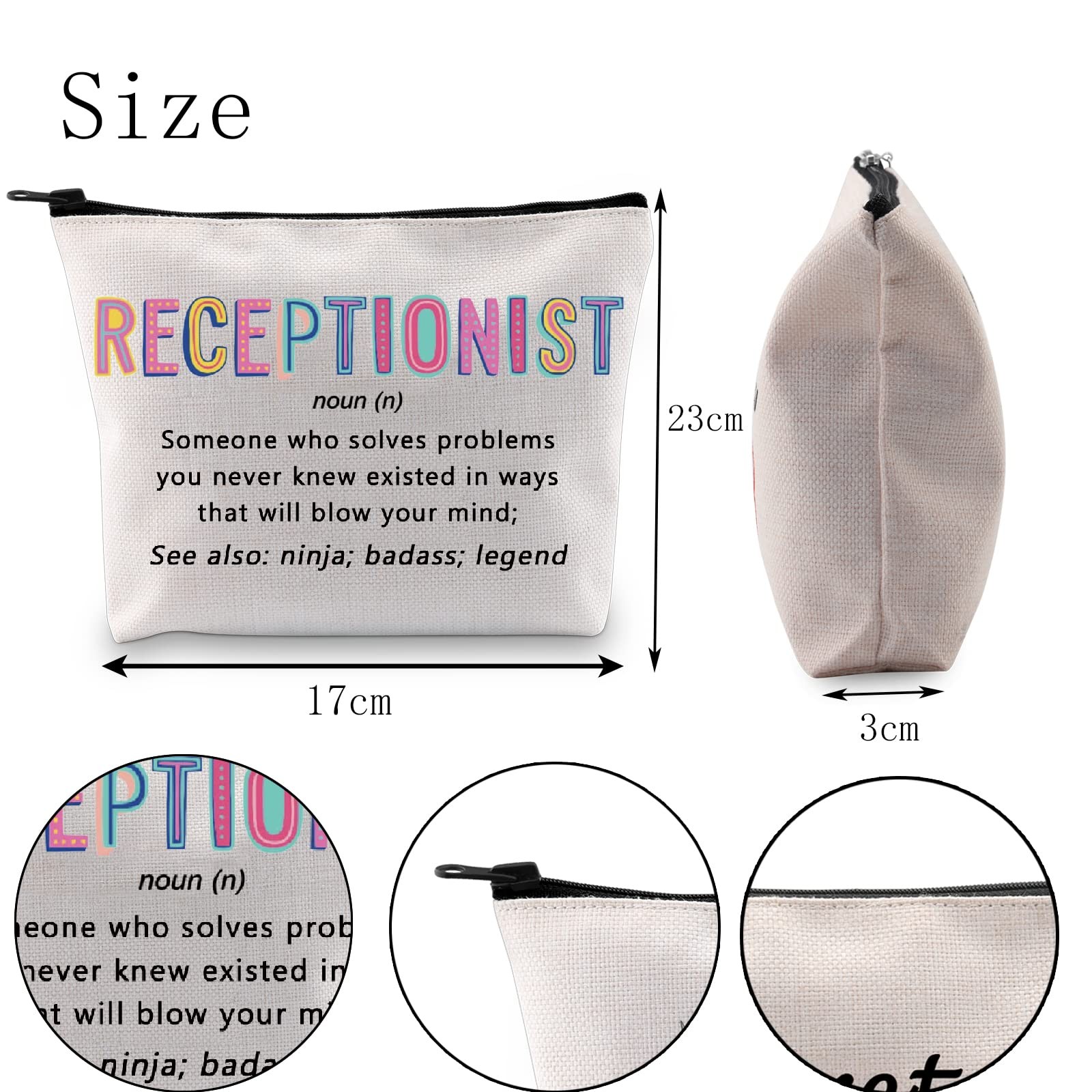 POFULL Receptionist Gift Definition Cosmetic Bag
