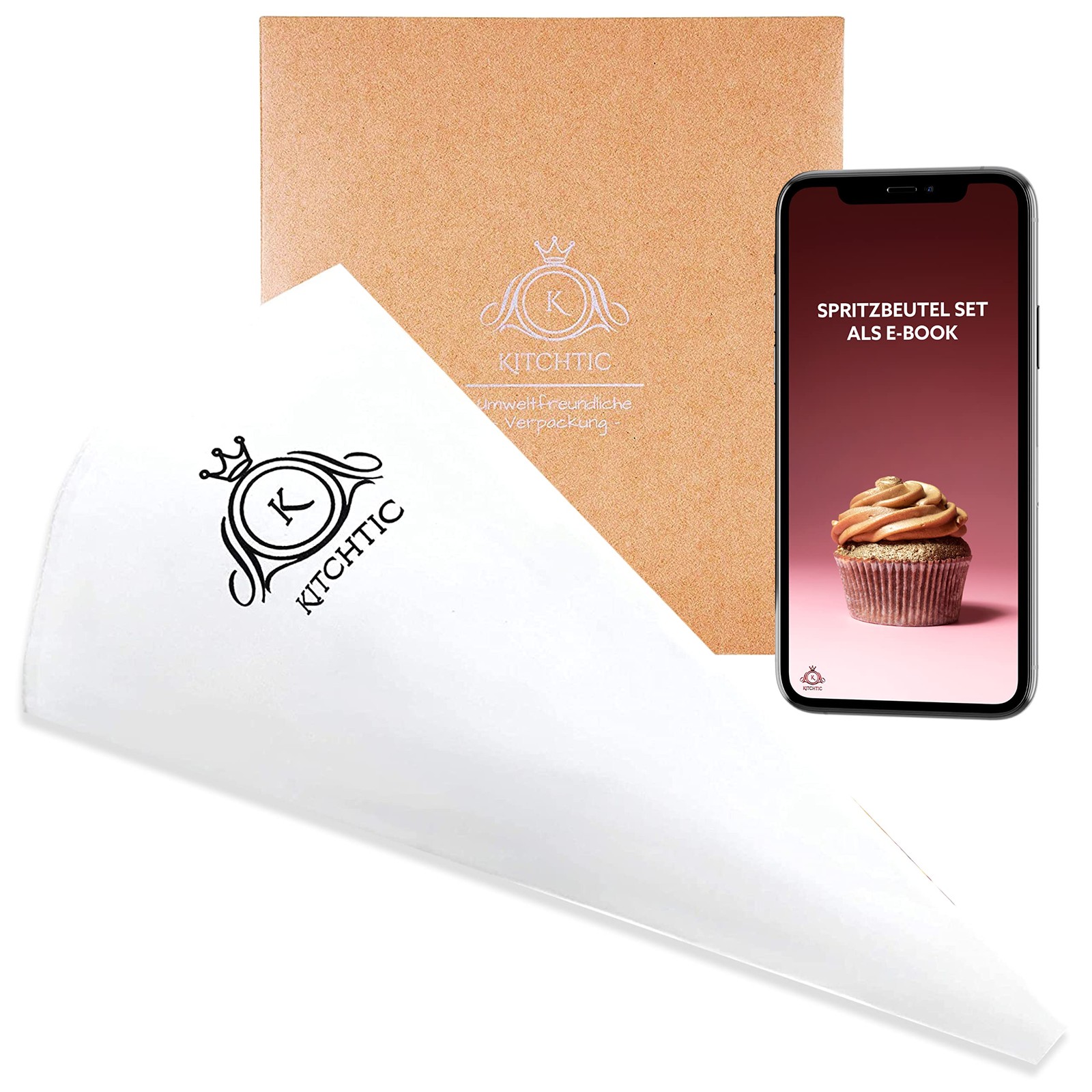 KITCHTIC Reusable Single Piping Bag – Premium Design, Dishwasher Safe – Clear