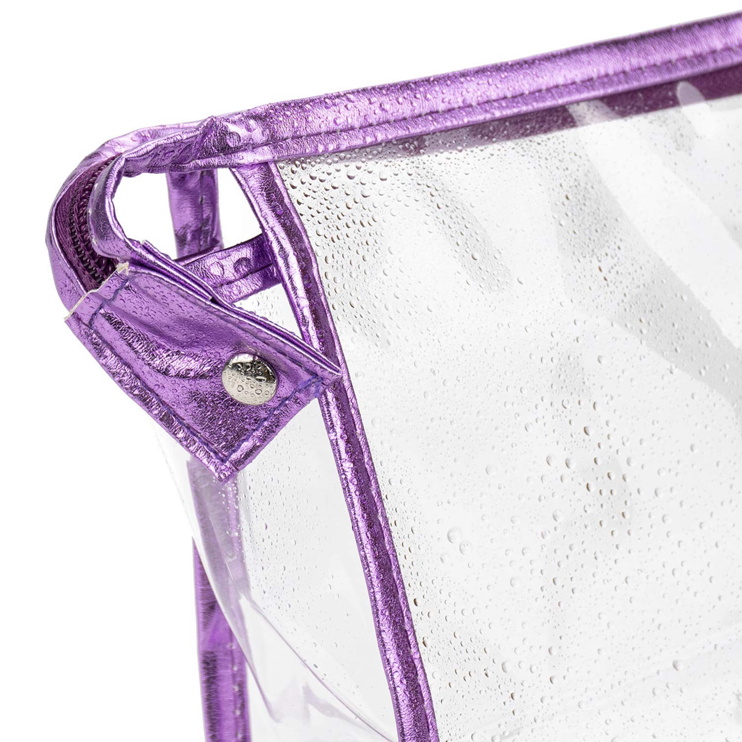 Hedume 10 Pcs Clear Zipper Cosmetic Bag, Waterproof Transparent