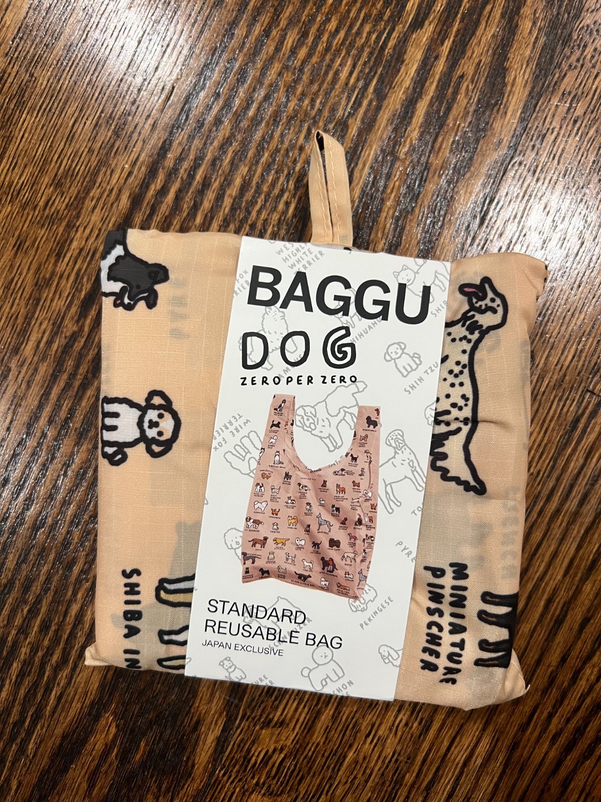 BAGGU Standard Reusable Eco Bag Dogs Design Zero Per Zero Collab Recycled Nylon