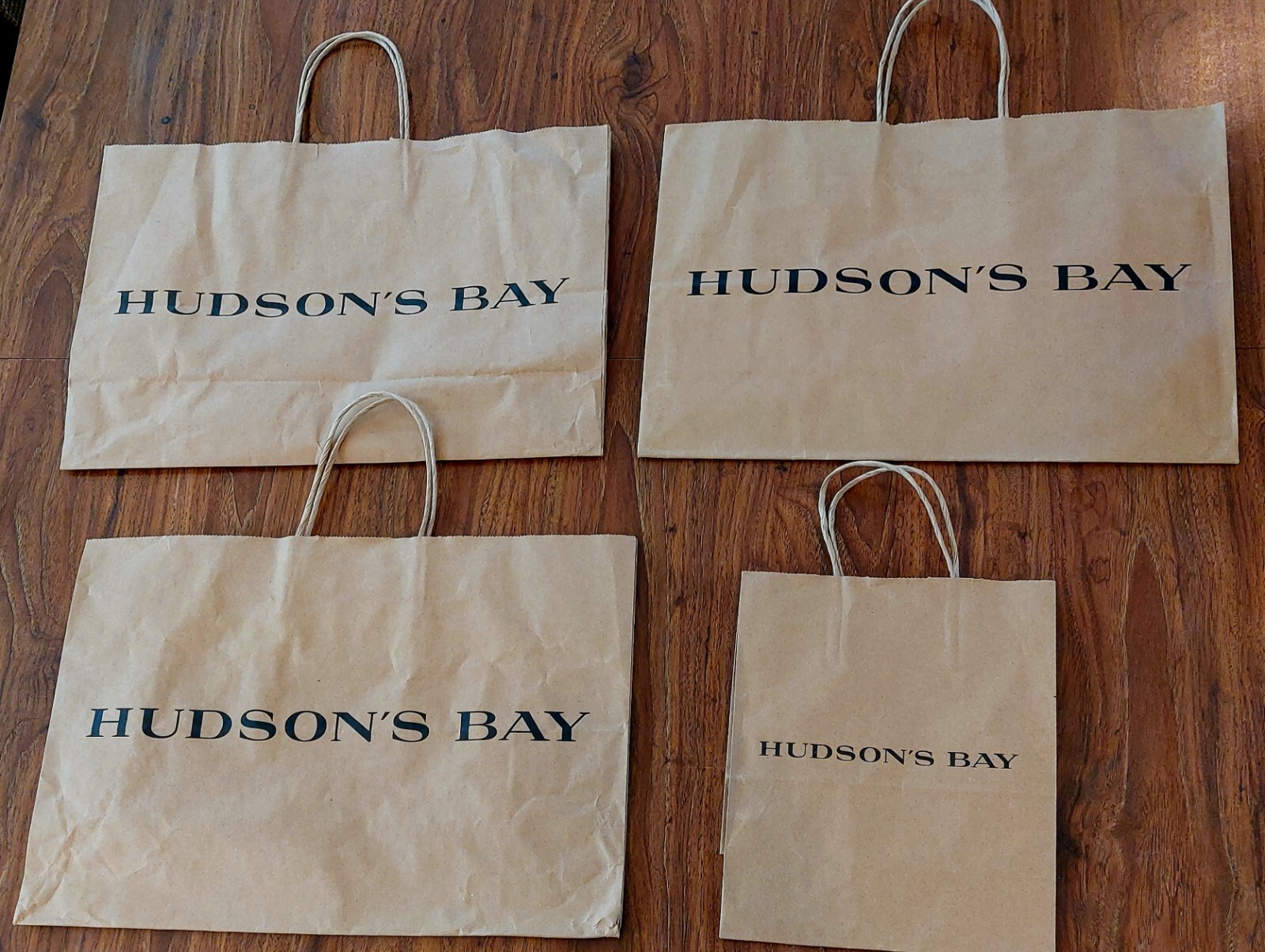 Hudson Bay Company 4 Bags HBC Logo Reusable Gift / Shopping Paper Bags New