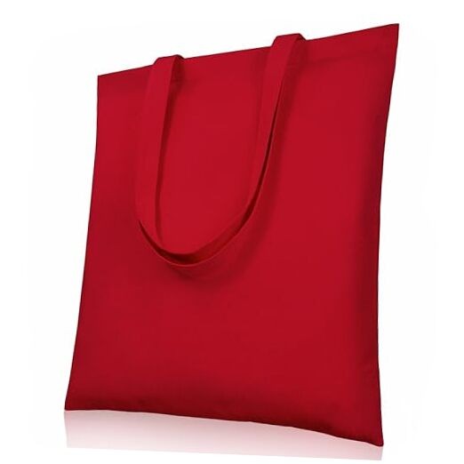 Canvas Tote Bags, 15 x 16 in – 100% Cotton Blank Solid Red (Blank) – 01 Pack
