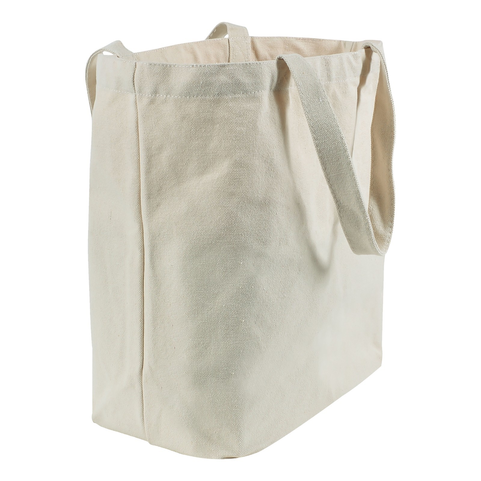 Heavy Duty Canvas Shopping Bags Natural Color Undyed Super Durable (2 Pack)