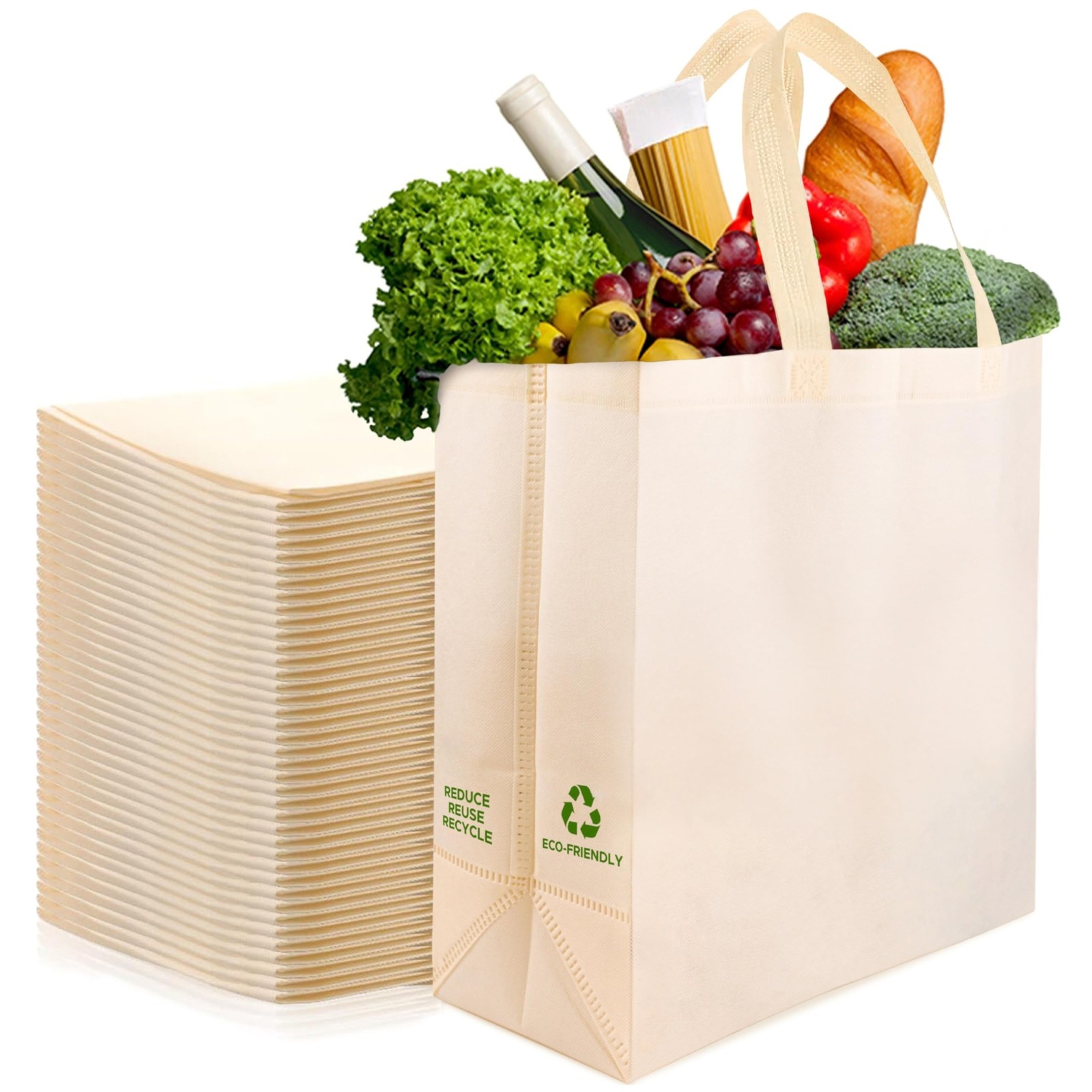 Reusable Grocery Bags Eco-Friendly – Large Reusable Shopping Bags, Heavy Duty…