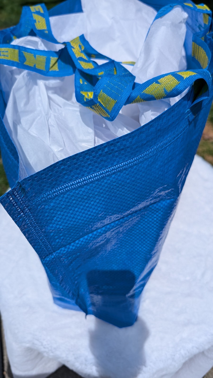 IKEA 10 Gallon BLUE BAGS Lot Of 3 Shopping Grocery Laundry Storage Strong FRAKTA