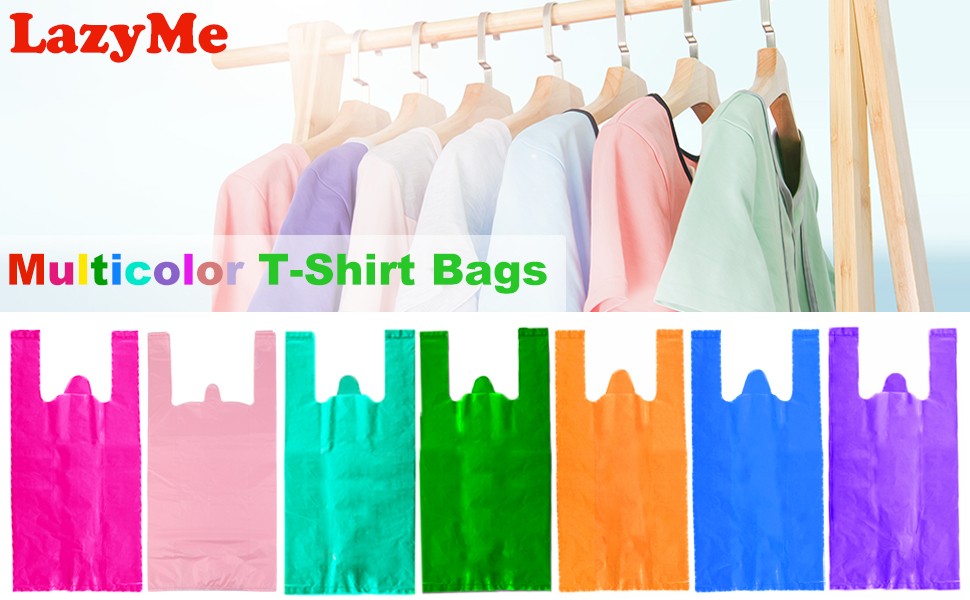 T-Shirt Carry-Out Bags Plastic Grocery Bags with Handles Shopping Bags in Bulk