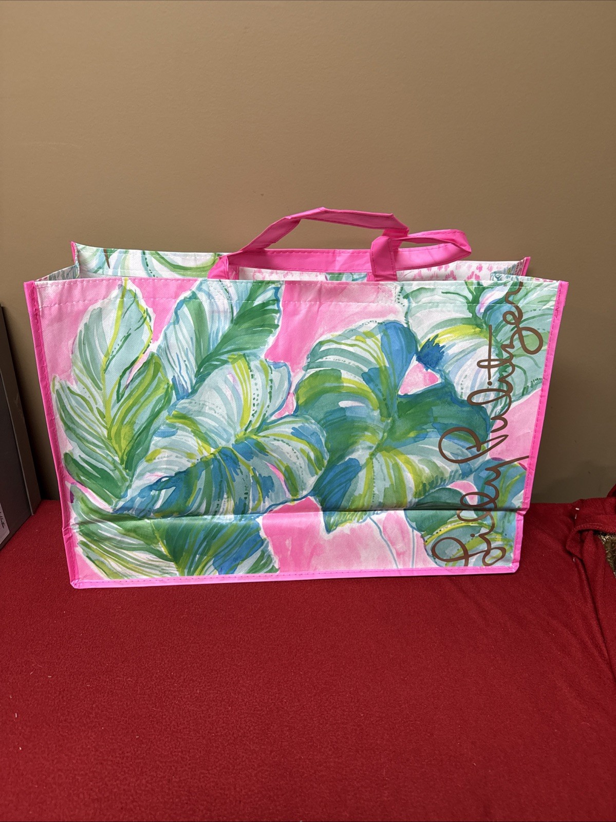 Lilly Pulitzer Reusable Large Shopping Tote Bag Floral Multicolor 14x 22 x 7”
