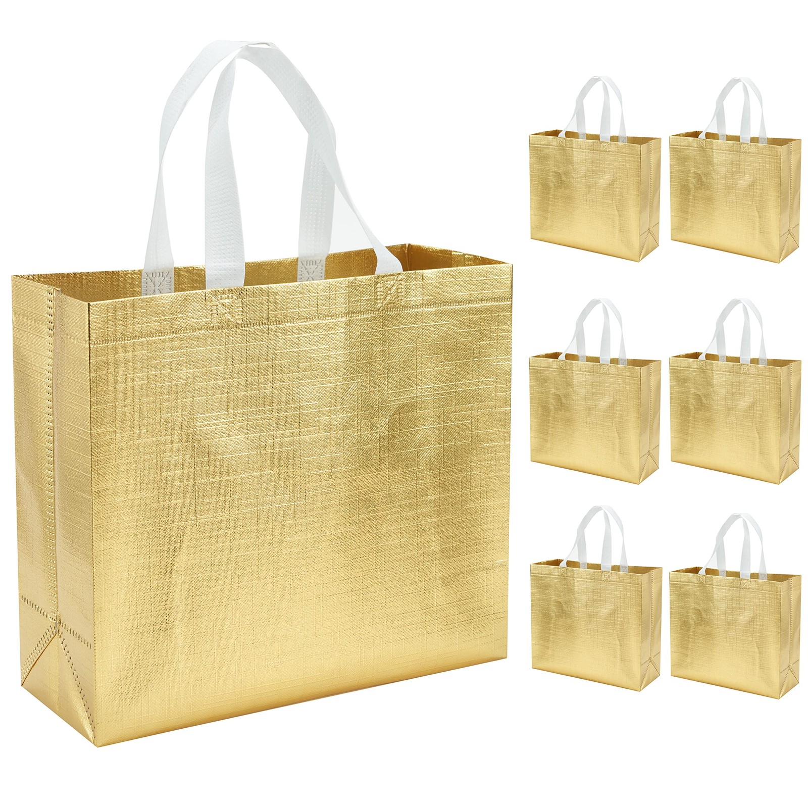 6 PCS Reusable Large Tote Gift Bags With Handles For Party Wedding Favors
