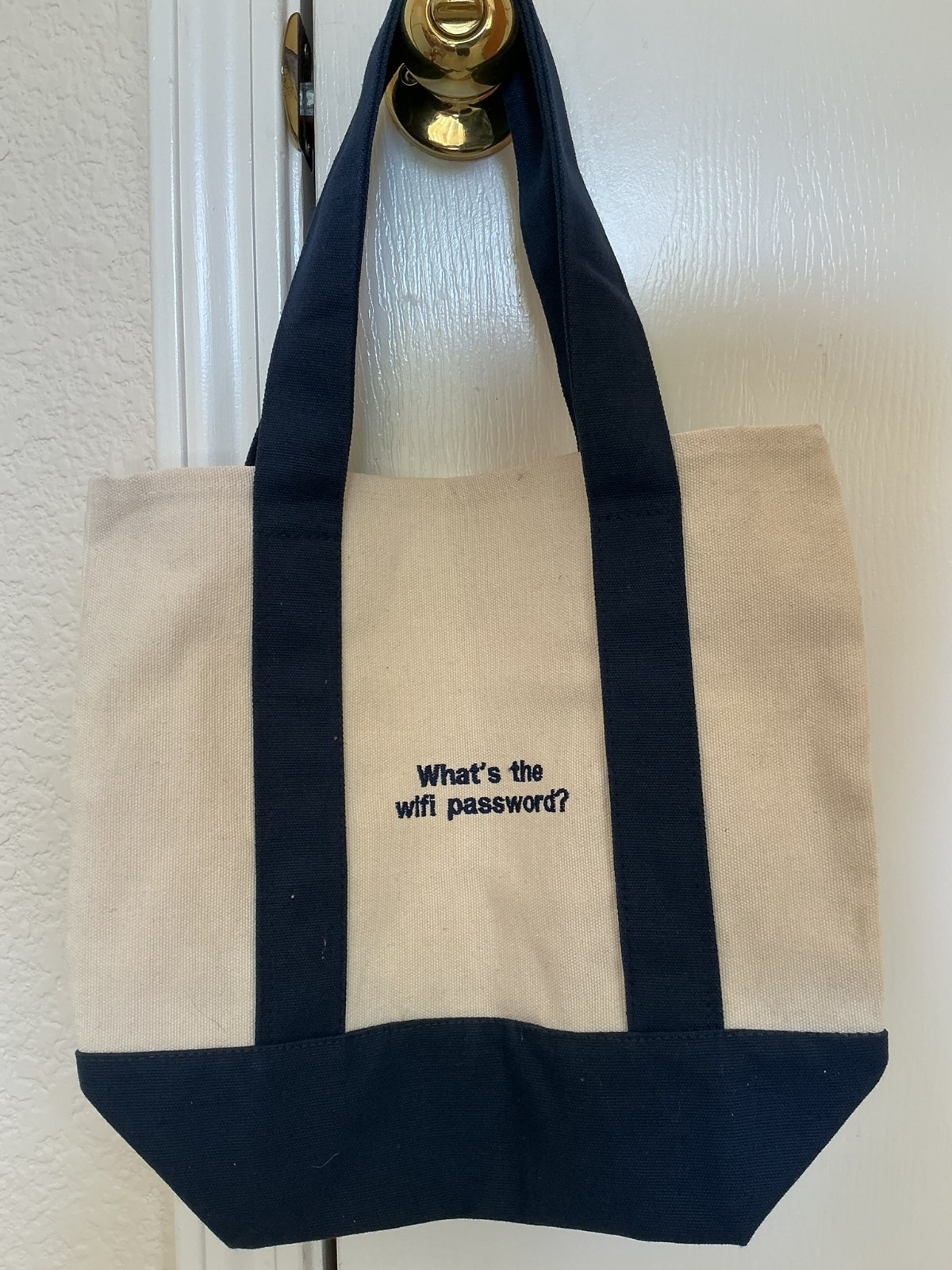 EERO Logo/Whats the WiFi Password Canvas Reusable Tote Bag 12x11x5″ NEW