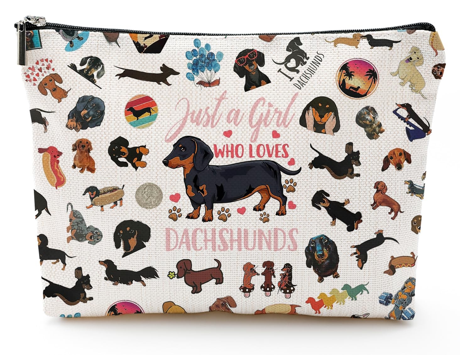 Dachshund Gifts for Women, 9.8″ x 2″ x 6.7″, Natural beige
