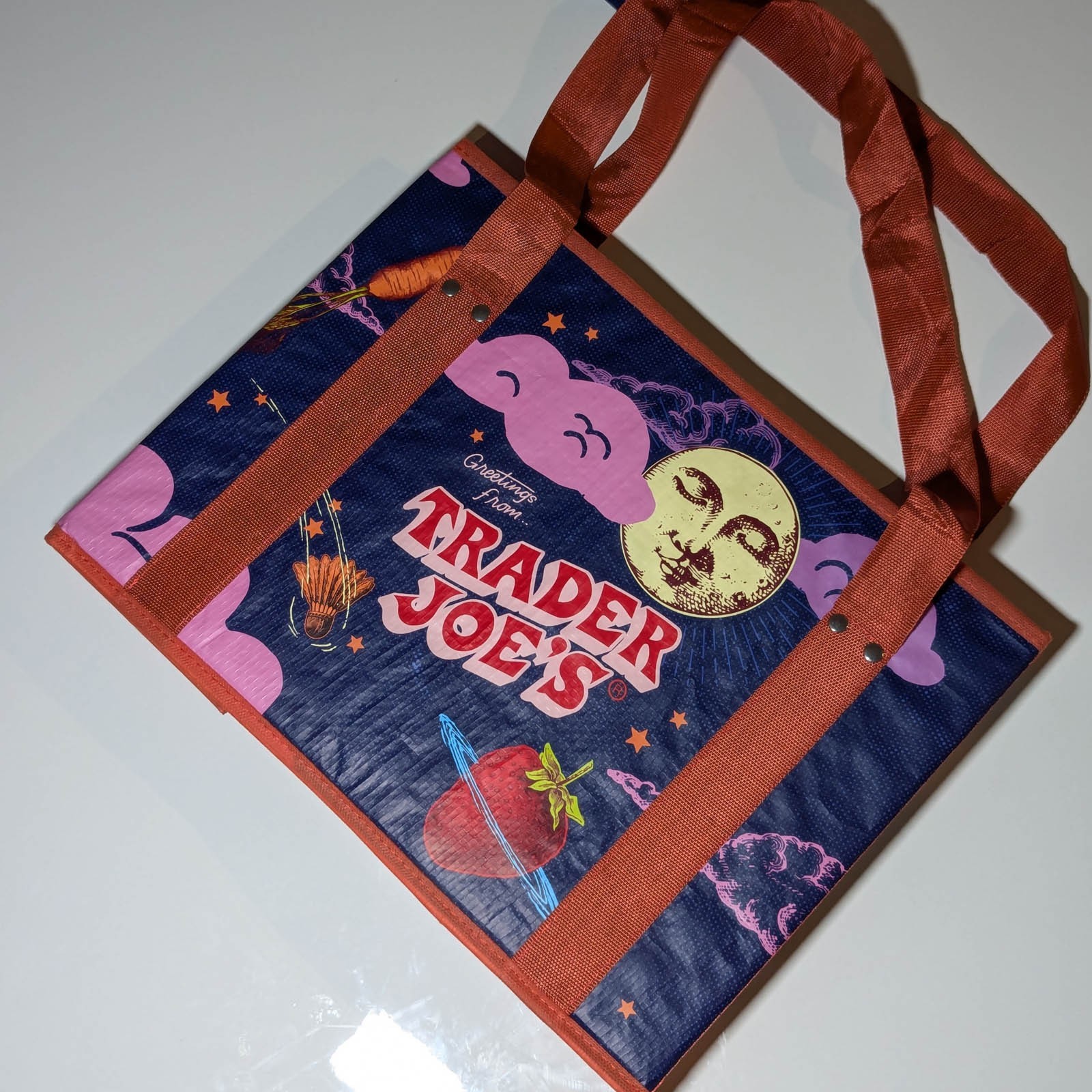 AUTHENTIC TRADER JOE’S MOON & SKY COLLAPSIBLE TOTE – GLOBAL STATUS SYMBOL – RARE