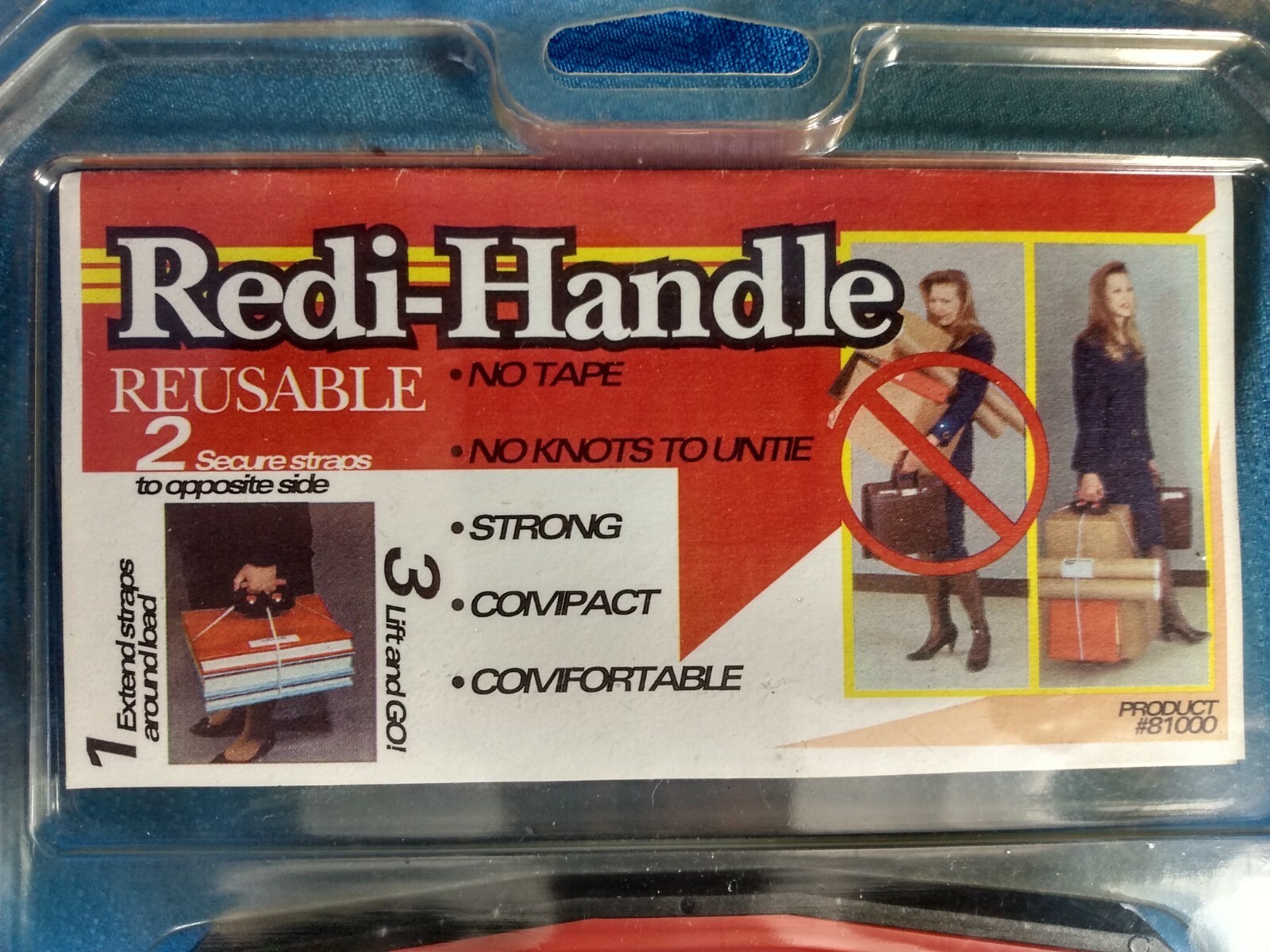 NEW Old Stock Redi-Handle Reusable Carry Handle 2 straps Sealed Vintage