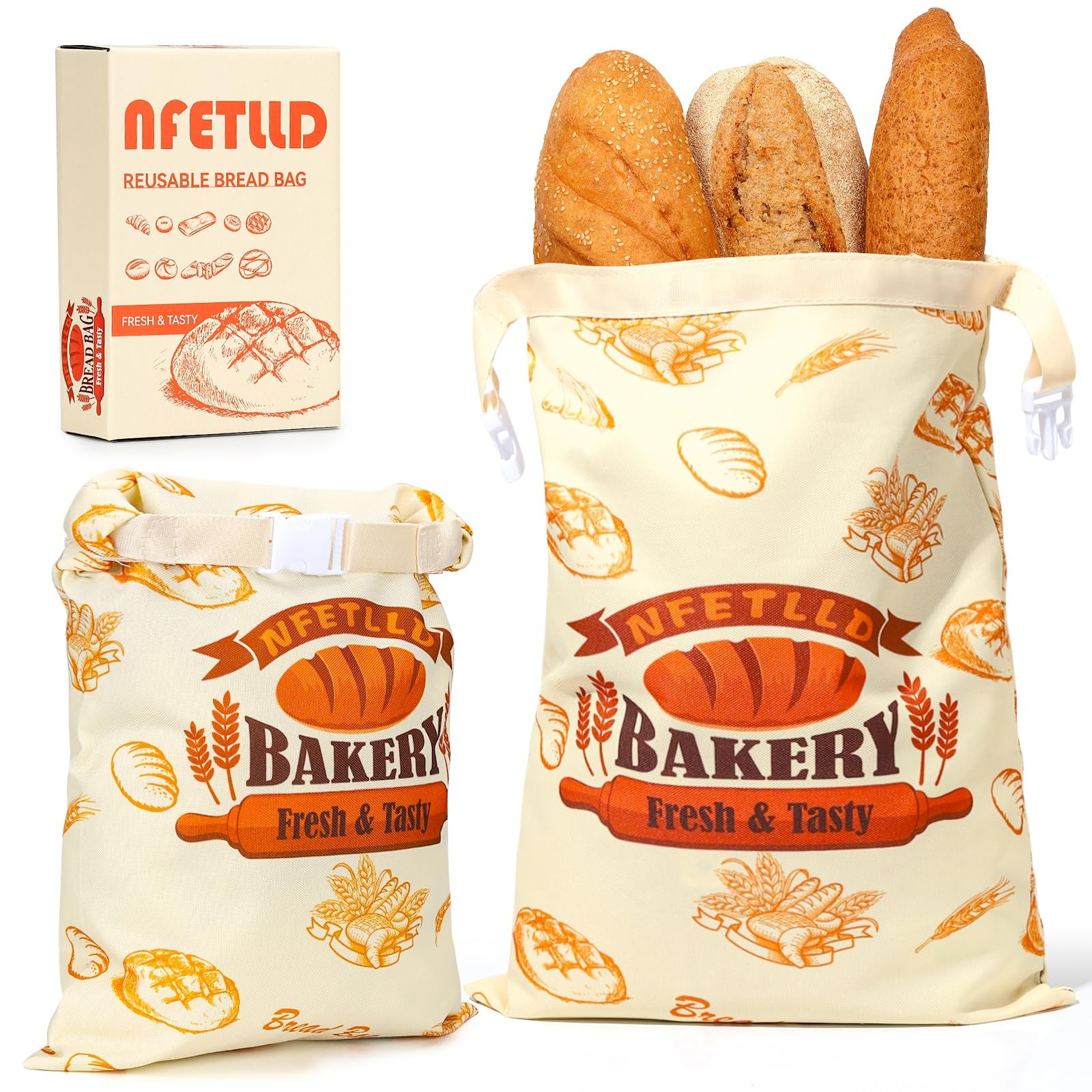 2 Packs Reusable ‎17*12 inches – Extra Large, ‎Off White orange Patterns