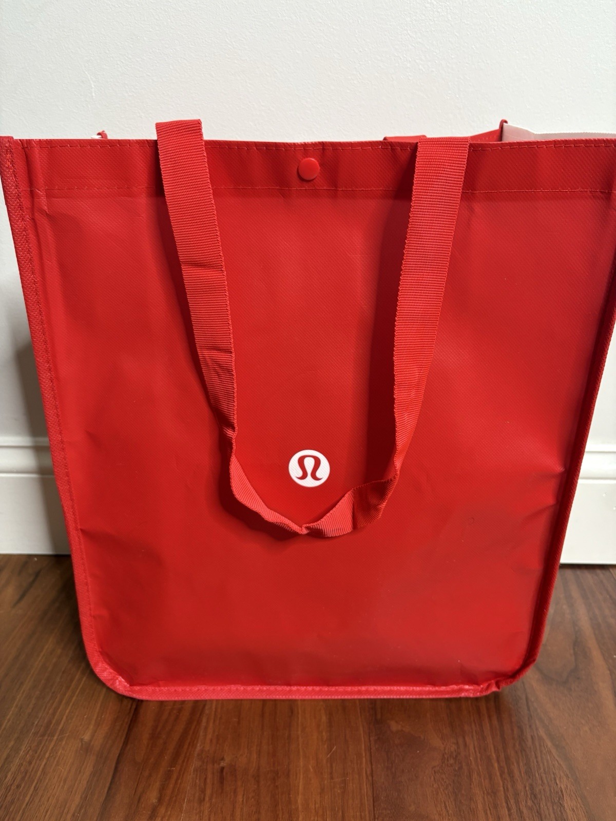 Lululemon Reusable Shopping Bag Large Red And White Logo