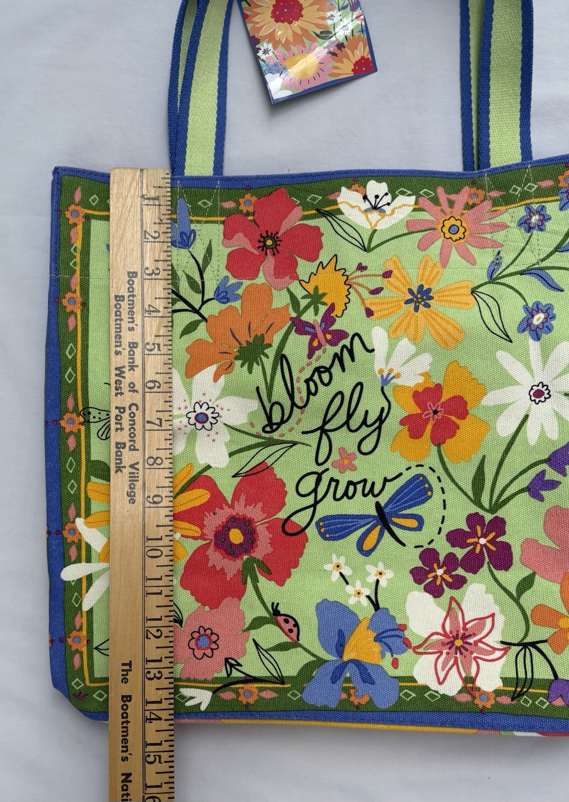 Brighton In The Garden Tote Bag Canvas With Two Straps, Zipper Pocket Inside