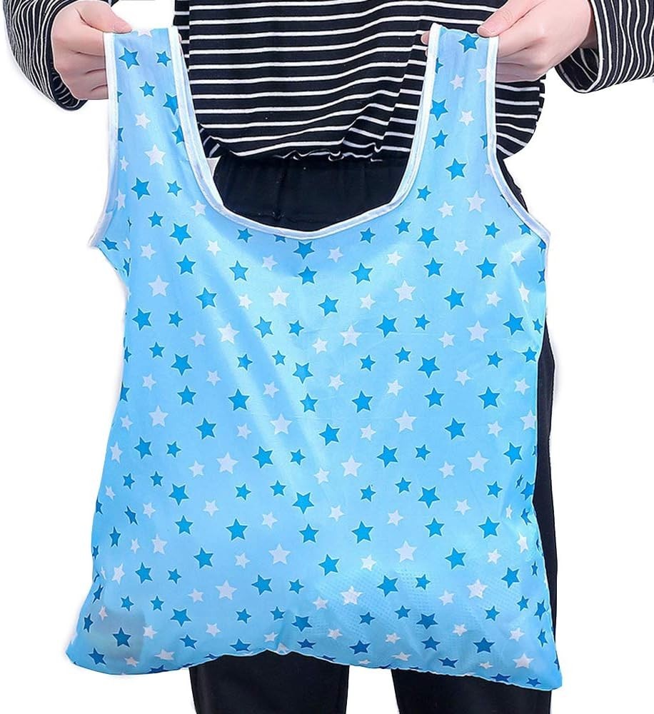 Foldable Reusable Grocery Tote Bags 6 Pack Waterproof Lightweight Travel