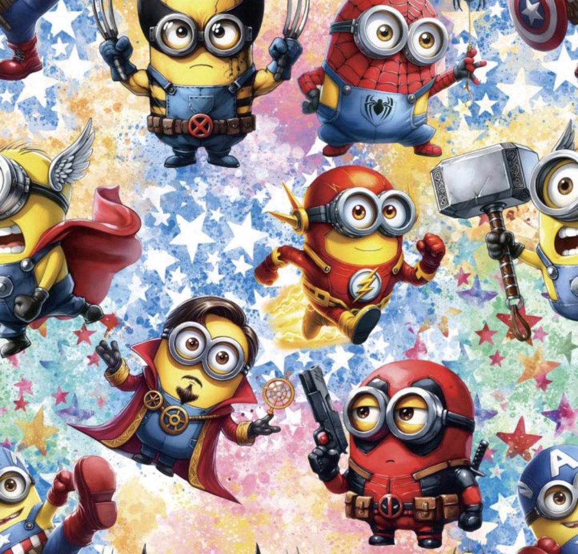 Minions Tote Bag Movie Inspired Print Fan Gift Hand Made Cotton 15” NWT Fun
