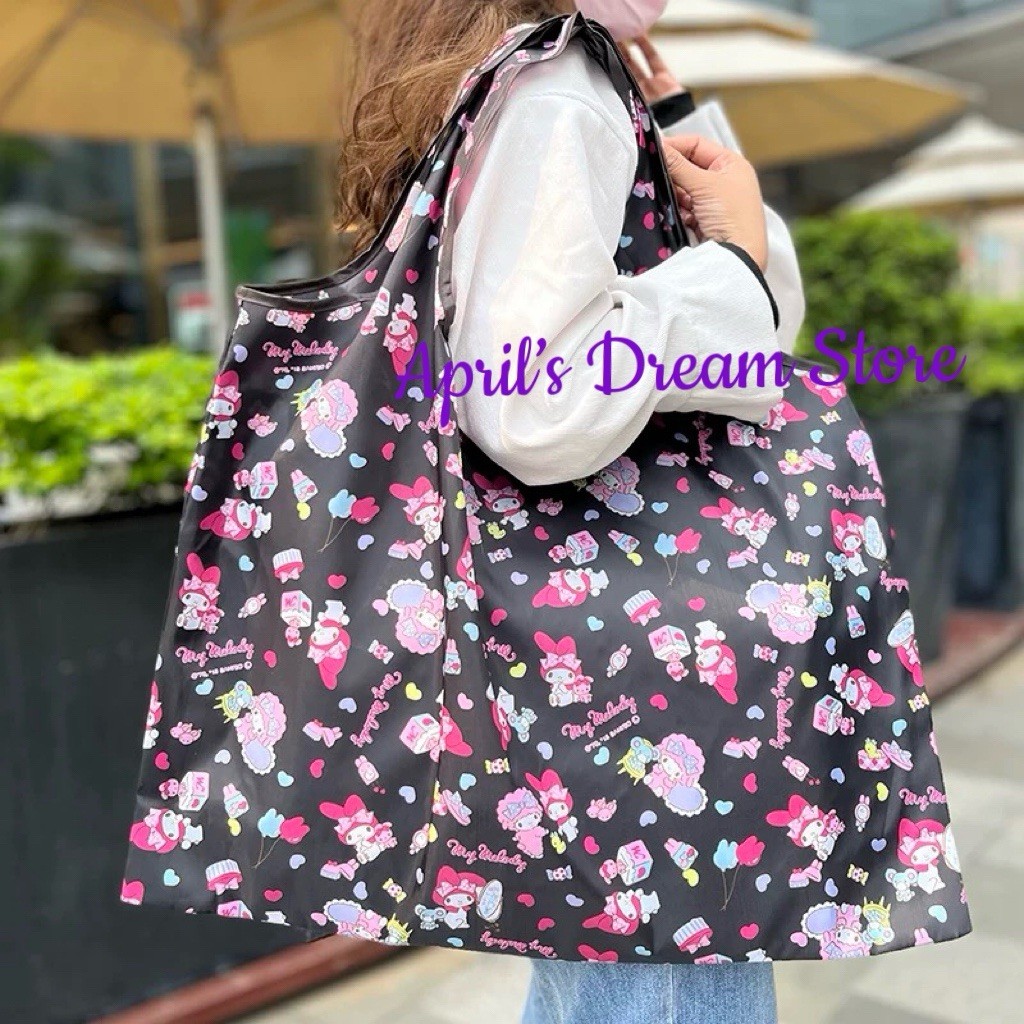 Foldable Tote Shopping Bag My Melody And My Sweet Piano