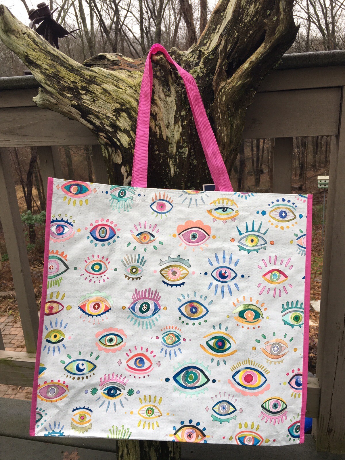 Evil Eye~Colorful Pretty Eyes~Durable Reusable Shopping Bag Tote NWT Marshalls