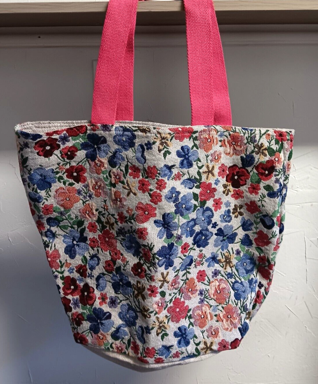 Floral Canvas Shopping Bag Tote Durable Made In India Durable 23 x18 in