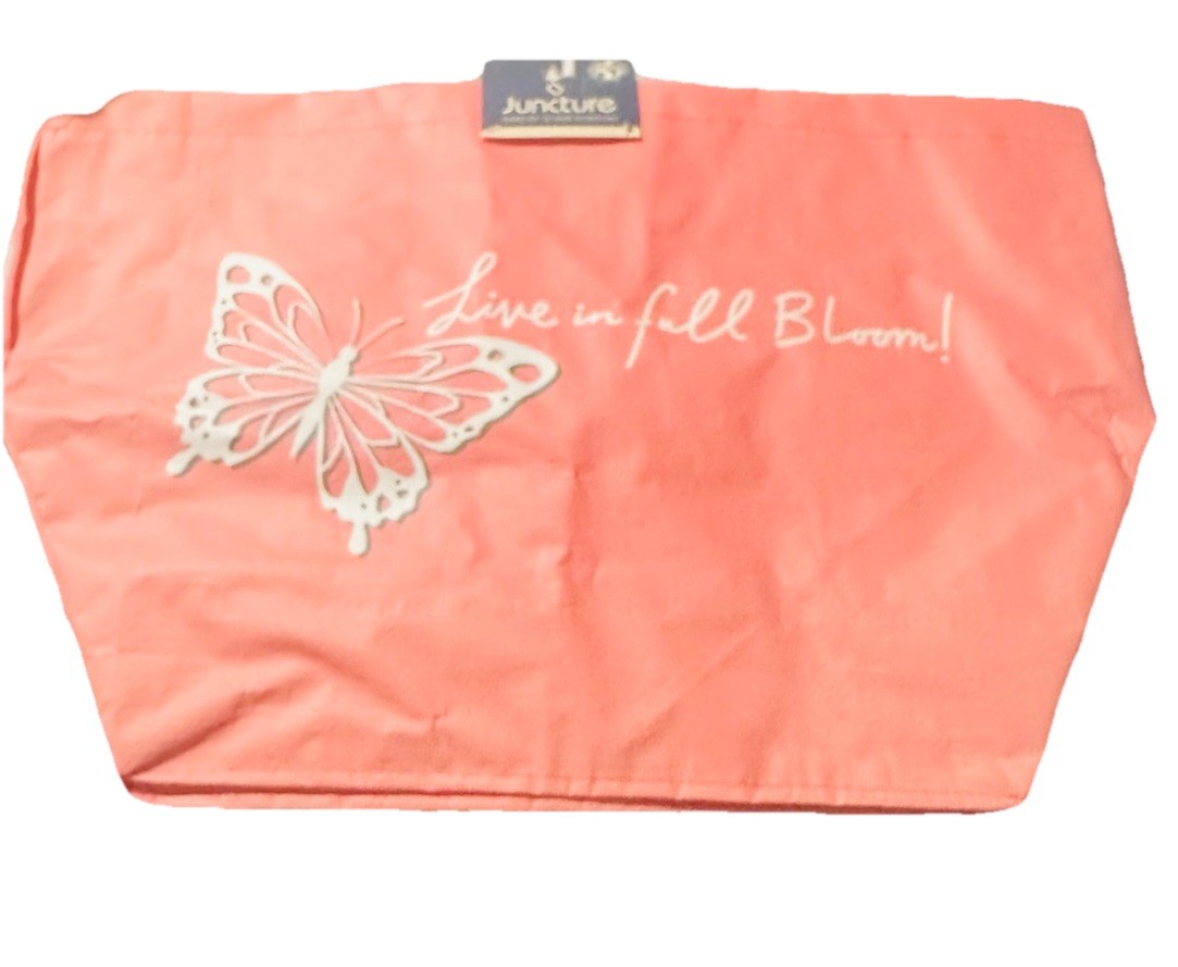 Juncture 14x16in Live In Full Bloom Reusable Inspirational Bag W/Handles.