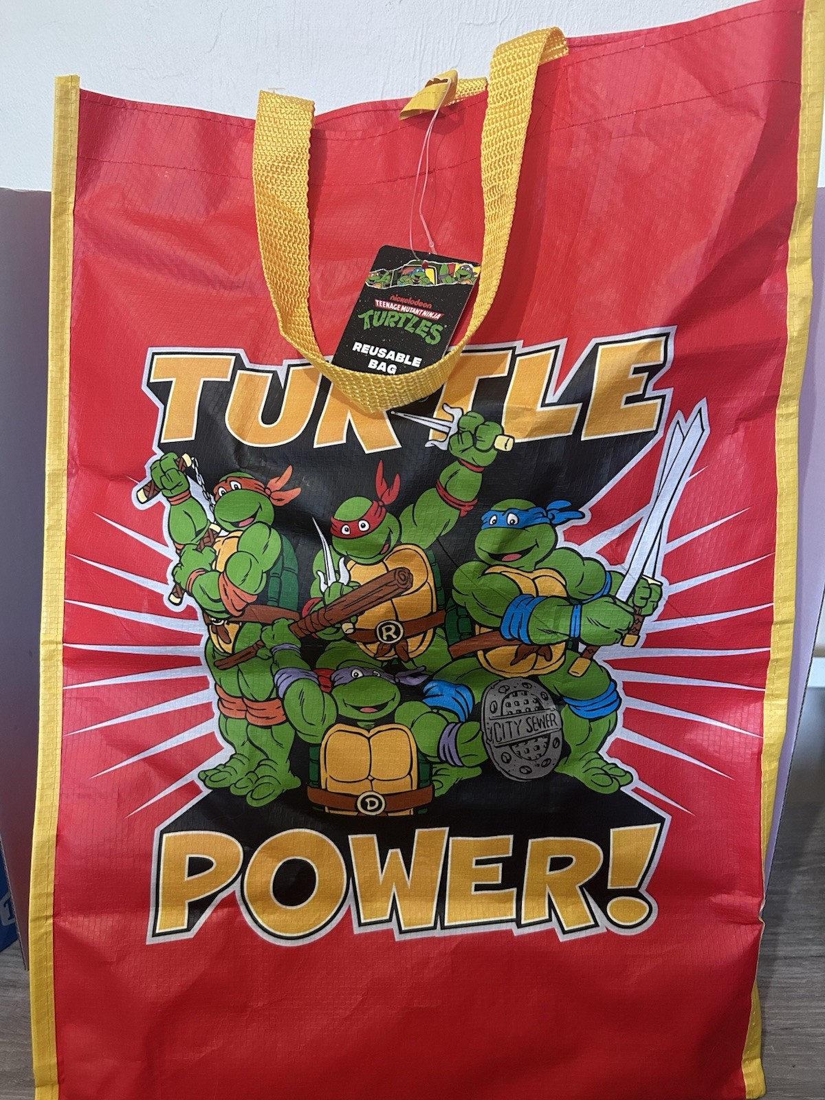 Nickelodeon TMNT Reusable Shopping Bag Large Plastic 25 L Red 18x14x7
