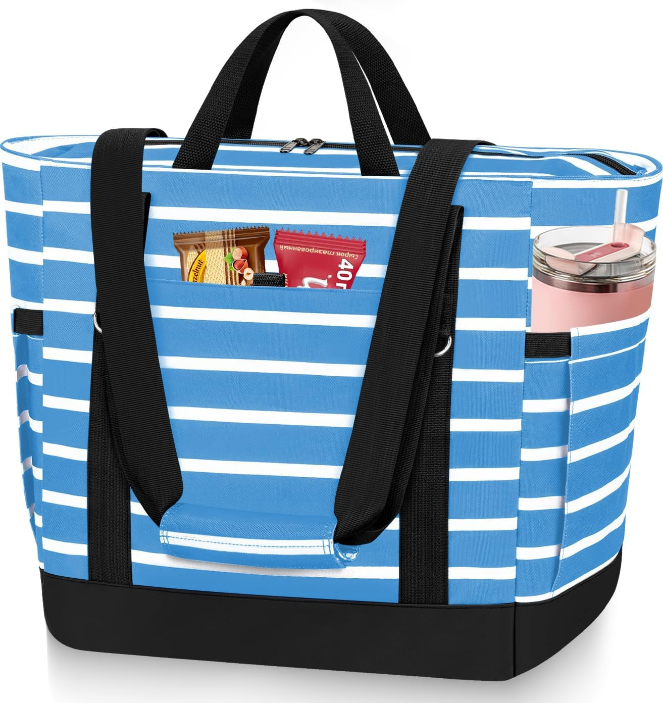 Soft Cooler Bag Insulated for Travel,Large Insulated Grocery Bags with Zippered