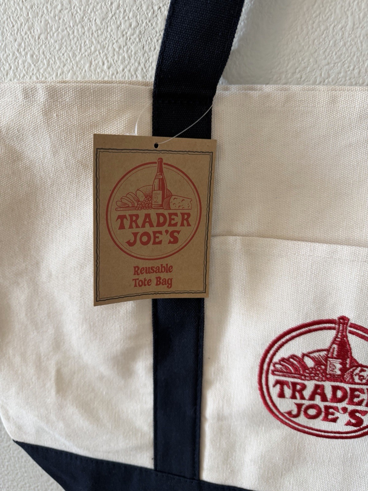 Trader Joe’s Canvas Tote Shopping Bag – LARGE CLASSIC NAVY BLUE NWT