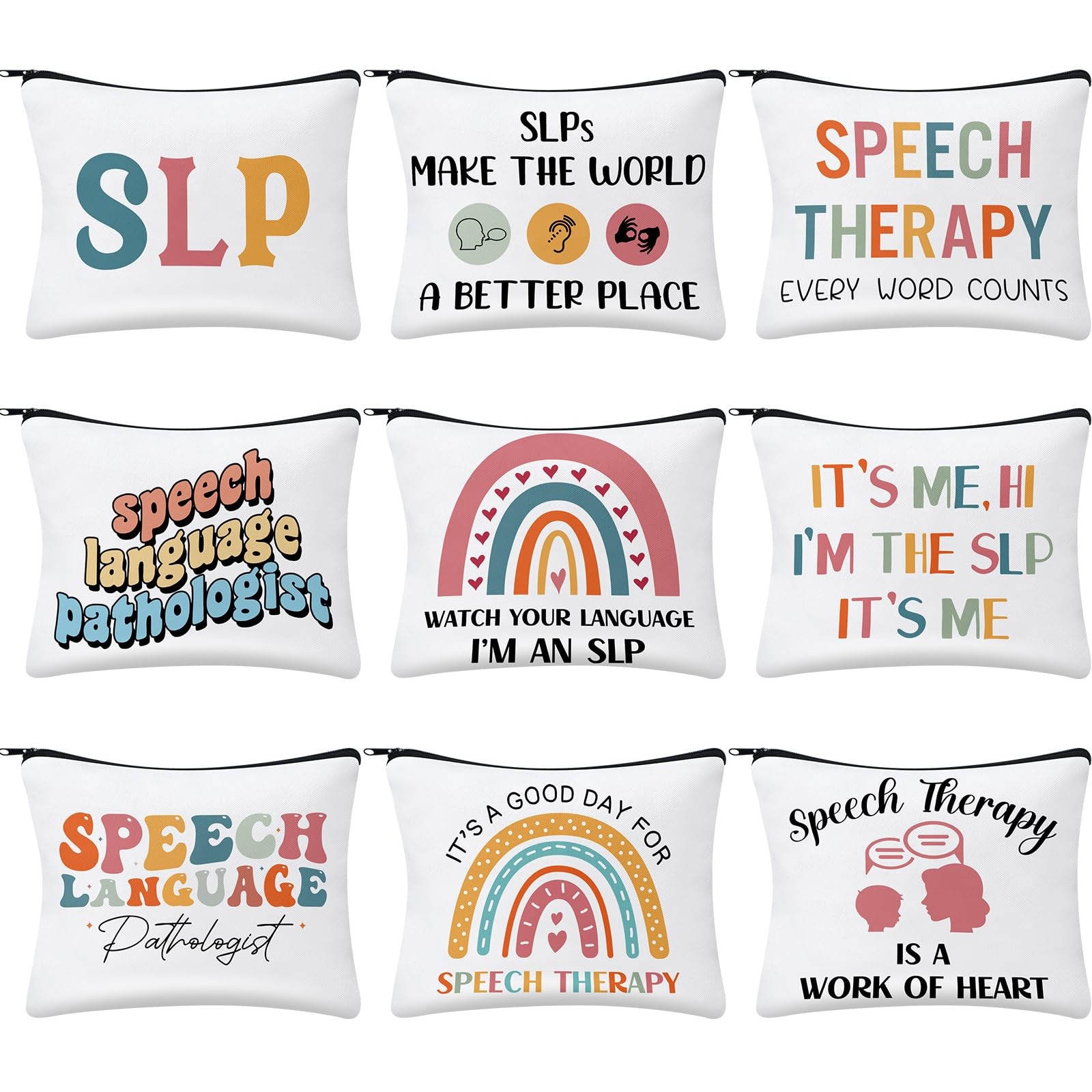 Kacctyen 9 Speech Language Pathologist Makeup Bag Slp colorful